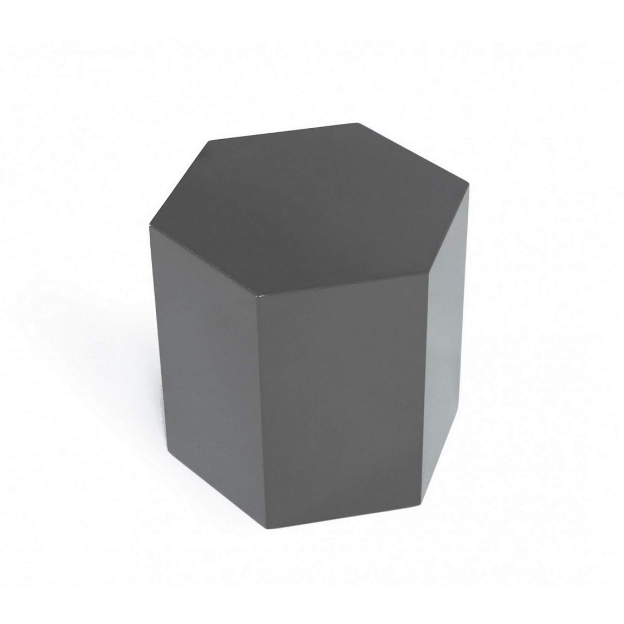 Benjara Modern Hexagonal Wooden End Table - High Gloss Gray Finish | Stylish Living Room Accent Table for Small Spaces & Home Decor