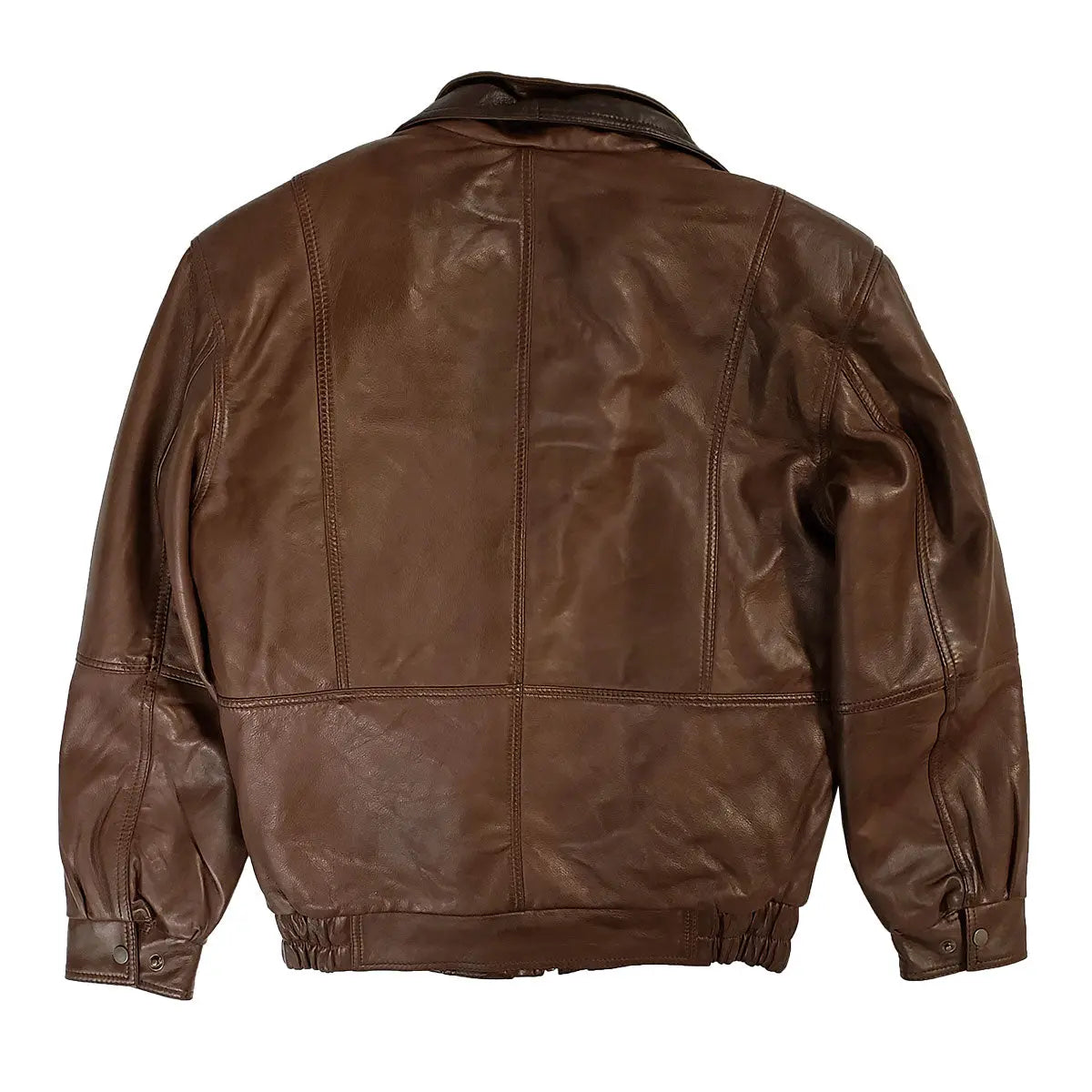 BOL Men's Double Collar Genuine Leather Bomber Jacket - Stylish Vintage Aviator Coat for Casual Wear & Night Out