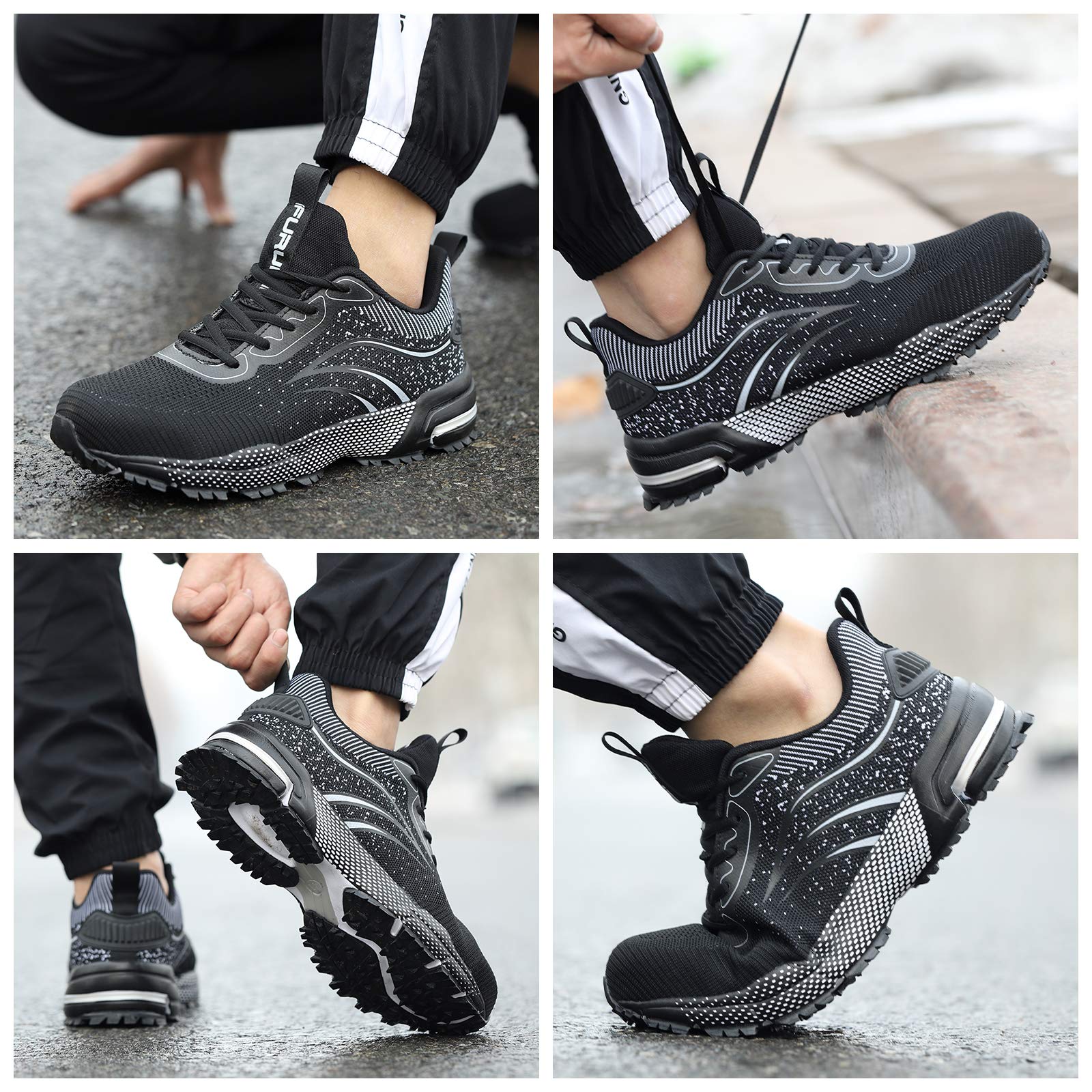 Furuian Steel Toe Shoes for Men & Women - Lightweight Safety Work Sneakers with Comfortable Steel Toe - OSHA Approved for Warehouse, Construction & Industrial Use - Perfect for Work, Outdoor & Heavy Duty Jobs