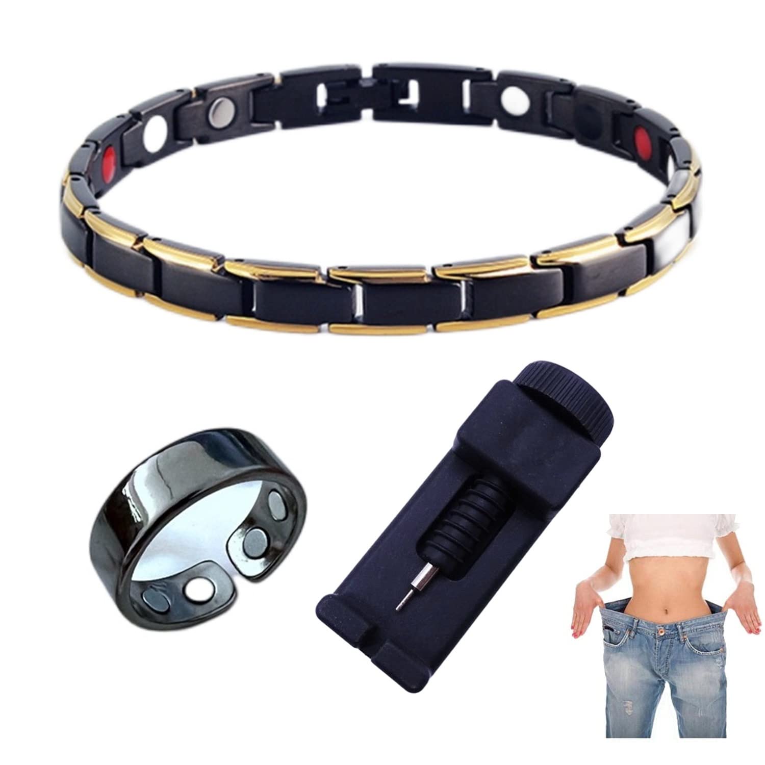 Magnetic Lymphatic Therapy Bracelet & Ring Set - Adjustable Detox Bracelet for Lymphatic Drainage, Circulation Boost & Arthritis Pain Relief - Perfect for Daily Wear, Wellness Therapy & Joint Support