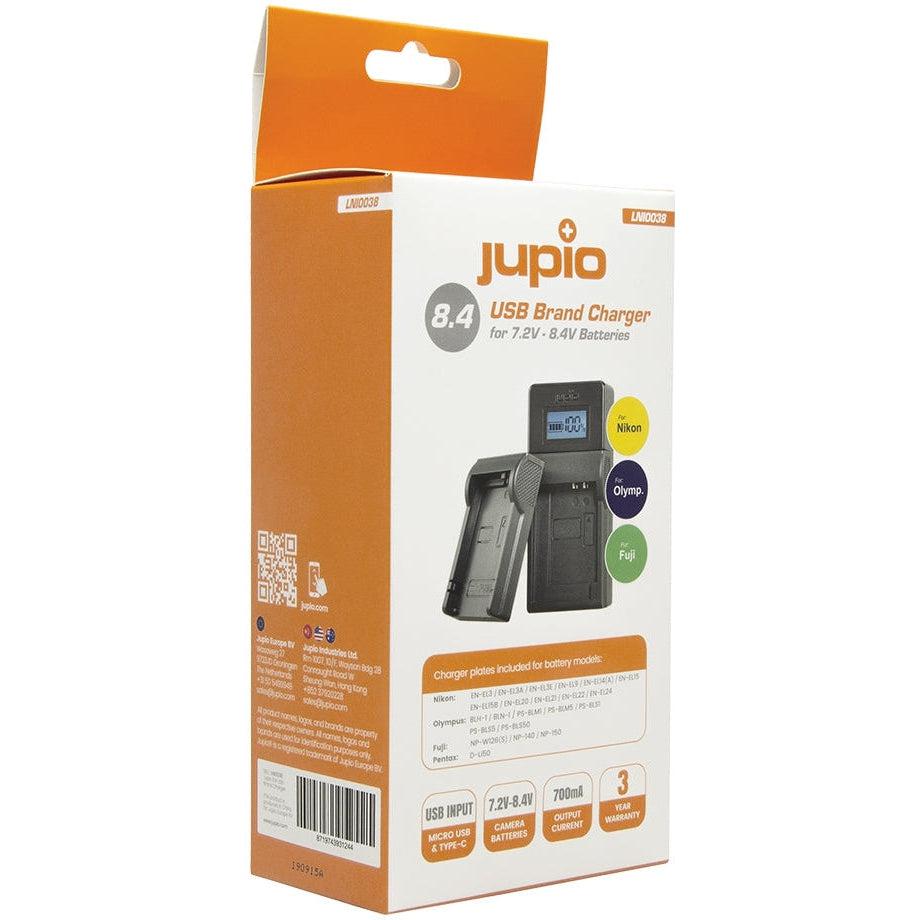 Jupio USB Charger for Nikon, Fuji, Olympus Cameras - 7.4V & 8.4V Battery Charger | Perfect for Travel, Photography & Professional Use