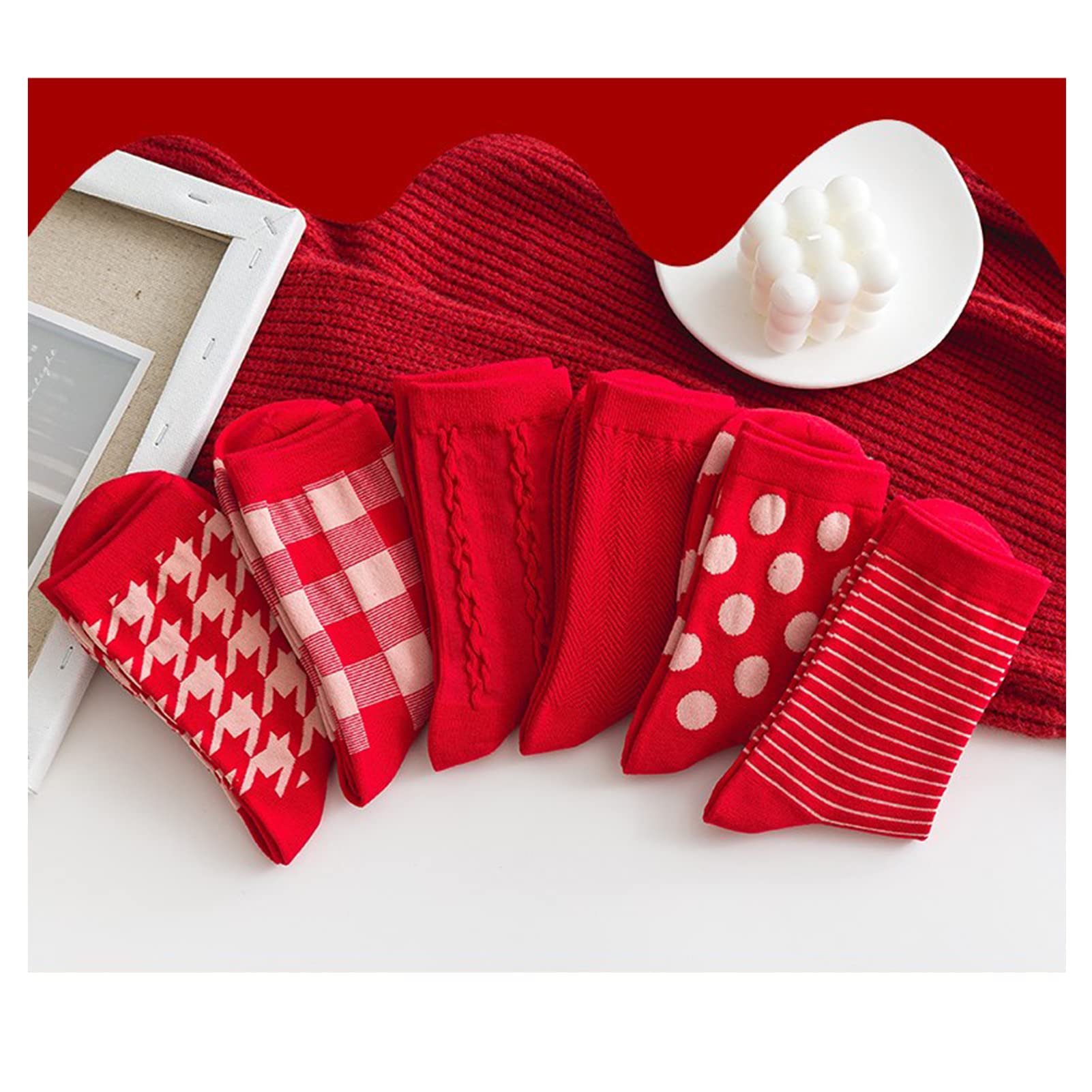 2022 Chinese New Year Zodiac Red Socks - Lucky Couple Cotton Socks for Men & Women (Size 35-41) - Perfect for Winter Holidays, Christmas Gifts & Family Celebrations