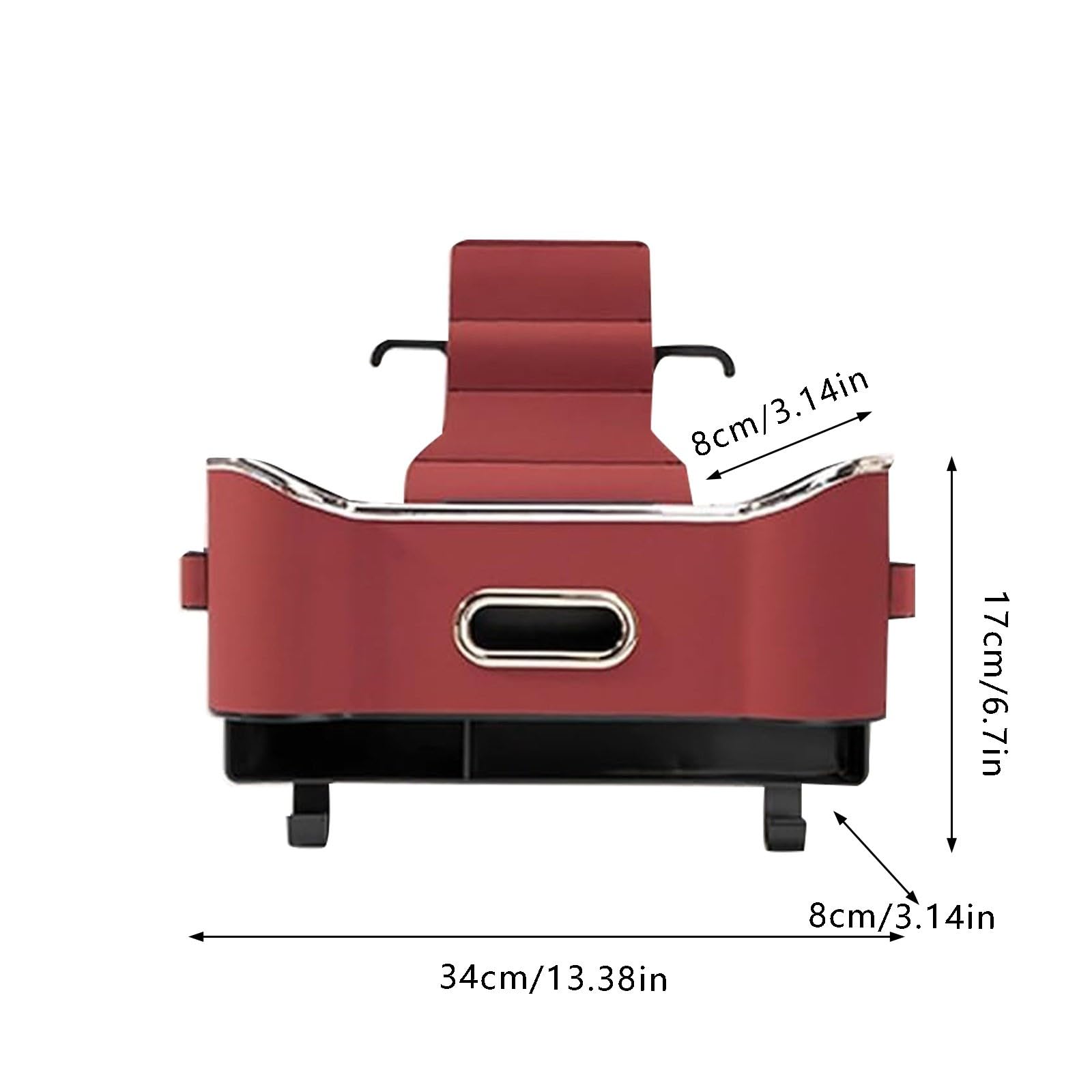 Multifunctional Car Seat Back Storage Organizer with Hooks - Red Auto Seatback Organizer for Tissue Box, Toys & Essentials - Perfect for Road Trips, Family Travel & Daily Commute