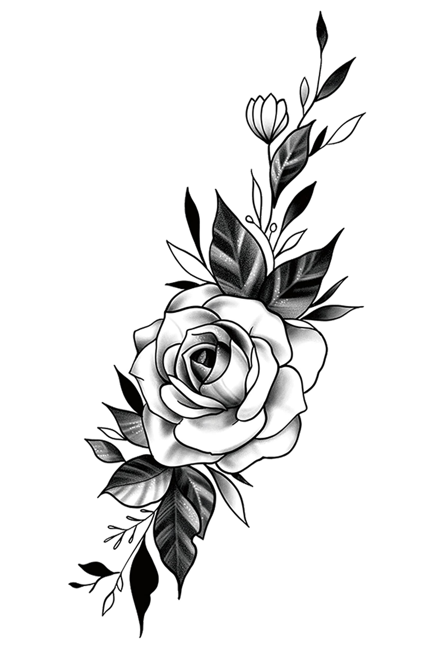 Waterproof Temporary Tattoo Stickers for Men & Women - 3D Realistic Flowers, Butterflies, Stars, Angels & Wolf Designs - Armband & Word Tattoos (17x9.5cm) - Perfect for Parties, Halloween Costumes & Body Art