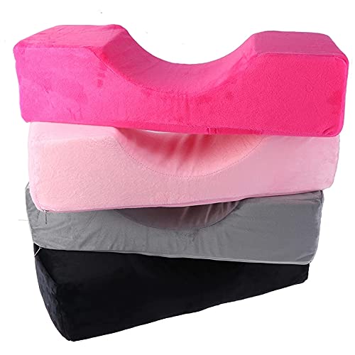 HOKY Lash Extension Pillow - Memory Foam Neck Support for Eyelash Grafting, Soft Salon Makeup Pillow with Storage Pocket (Pink) | Perfect for Professional Lash Artists & At-Home Beauty Treatments