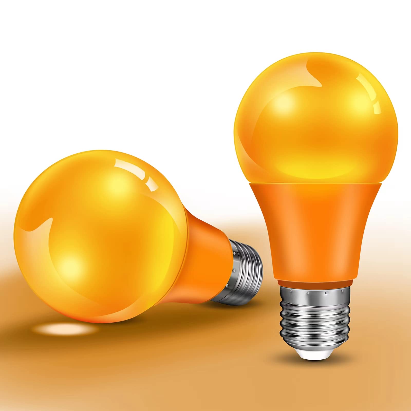 Orange LED Light Bulb - 9W (60W Equivalent) E26 Base Colored Bulb for Halloween, Christmas, Home Holiday Lighting - Perfect for Party, Wedding, Bar & Mood Decor (Warm Orange Glow)