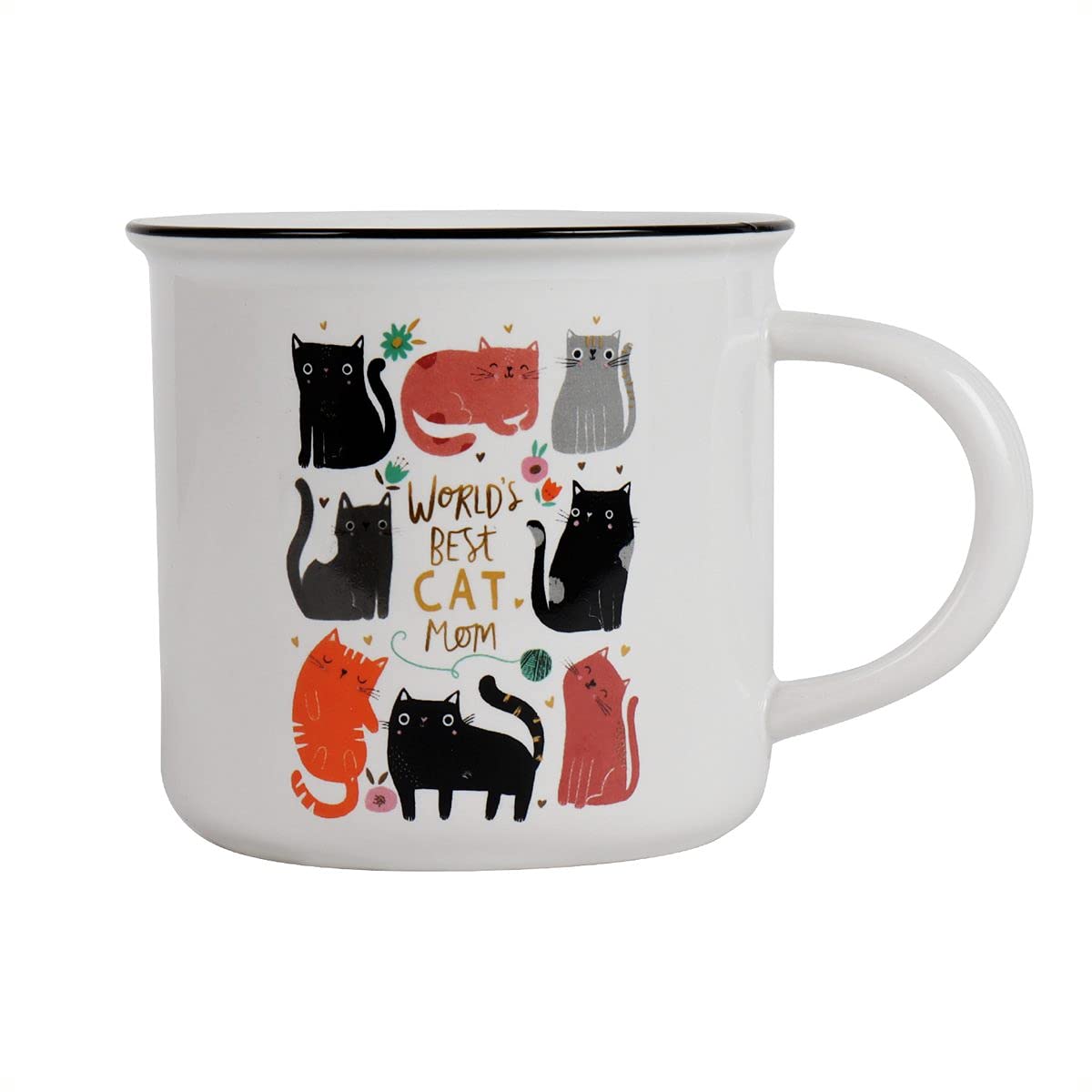 Ceramic Cat Coffee Mug - White Cat Lover Gift for Women & Men | Best Cat Mom Present | Perfect for Home, Office & Tea Time
