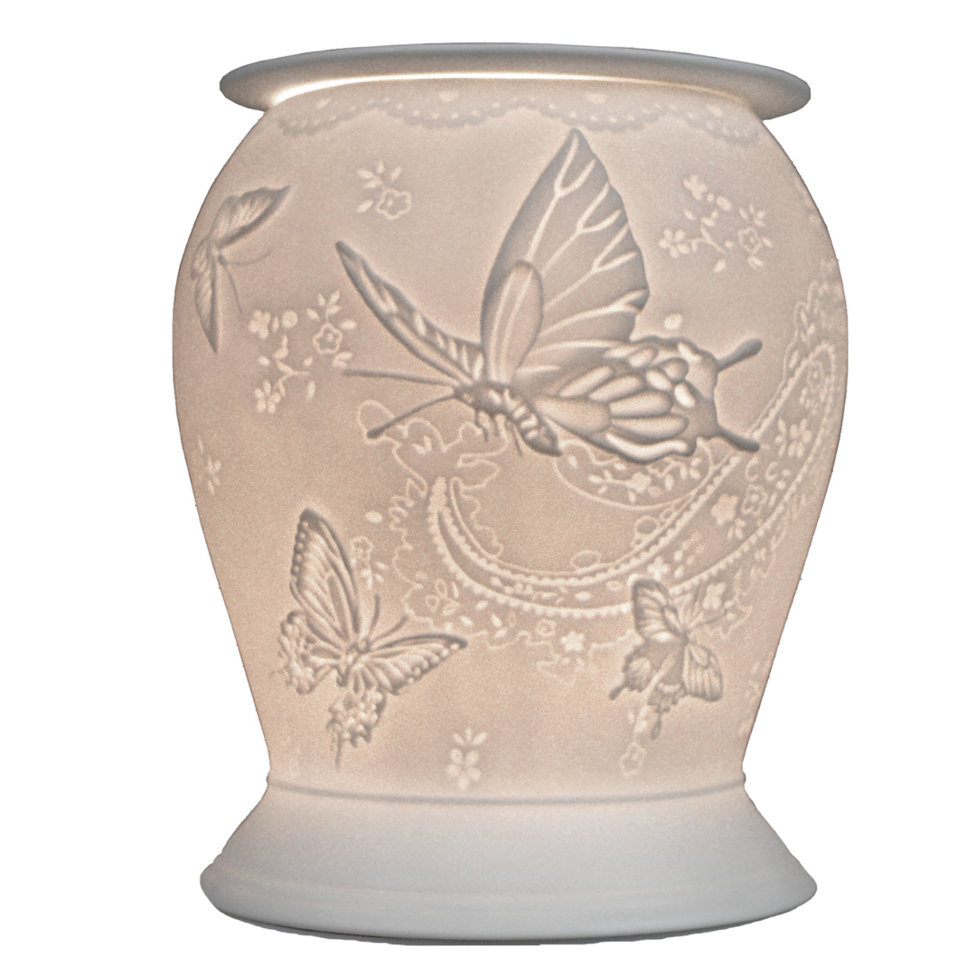 Electric Wax Warmer with Porcelain Barrel & Silk Wings - Aromatherapy Diffuser for Home, Office, Spa Relaxation | Cello Design Scented Wax Melter for Stress Relief & Mood Enhancement