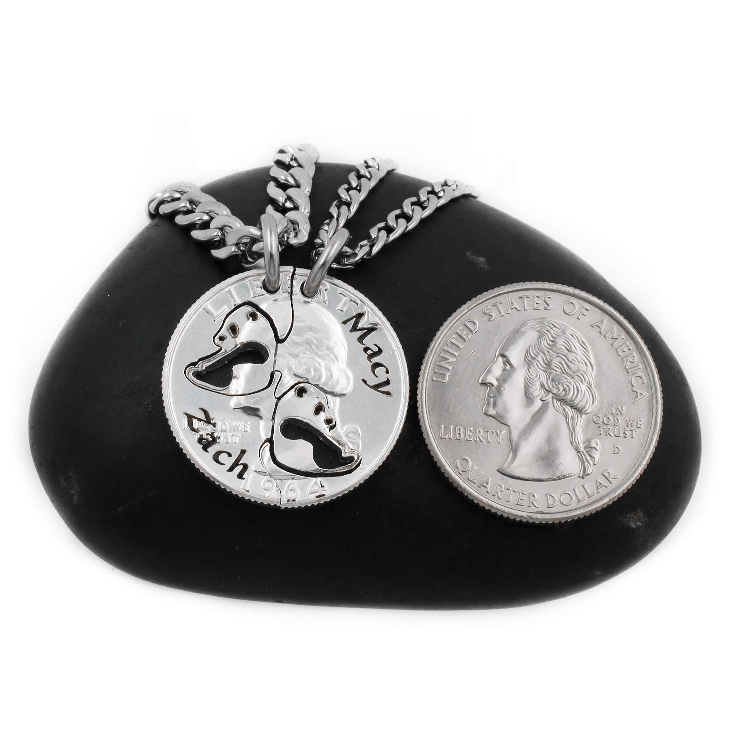 Personalized Panda Bear Jewelry with Names Engraved - Unique Hand Cut Coin Necklace for Him or Her | Romantic Gifts, Anniversary Present, Birthday Keepsake