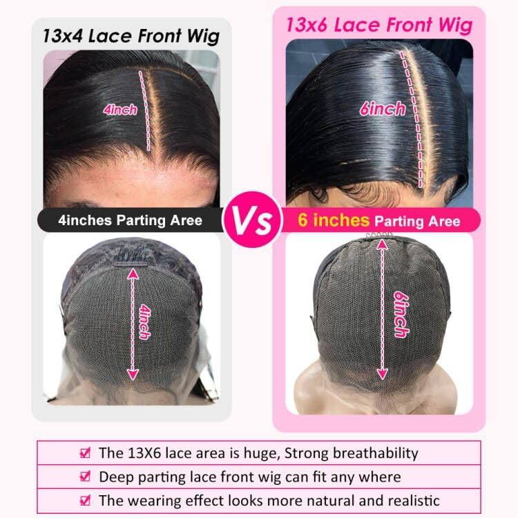 Pizazz 13x6 HD Lace Front Wigs Human Hair - Pre Plucked 180% Density Brazilian Body Wave Frontal Wig with Baby Hair & Natural Hairline - 18 Inch Natural Black Color for Daily Wear, Parties & Special Occasions