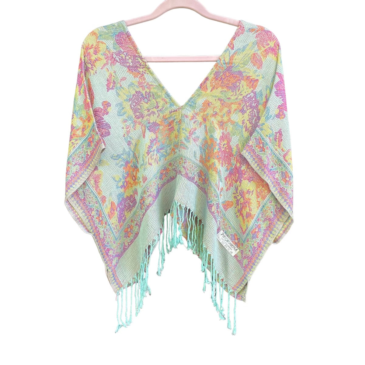 Exotic Floral Pashmina Halter V-Neck Crop Top for Women | Boho Chic Summer Blouse | Perfect for Beach, Music Festivals & Date Nights