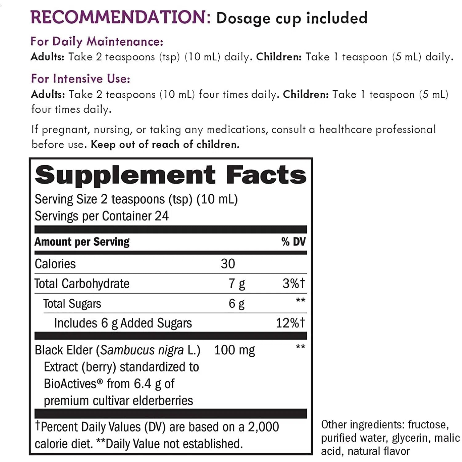 Nature's Way Sambucus Black Elderberry Original Syrup - Immune Support Supplement for Adults & Kids - Great for Cold & Flu Season, Daily Wellness Boost