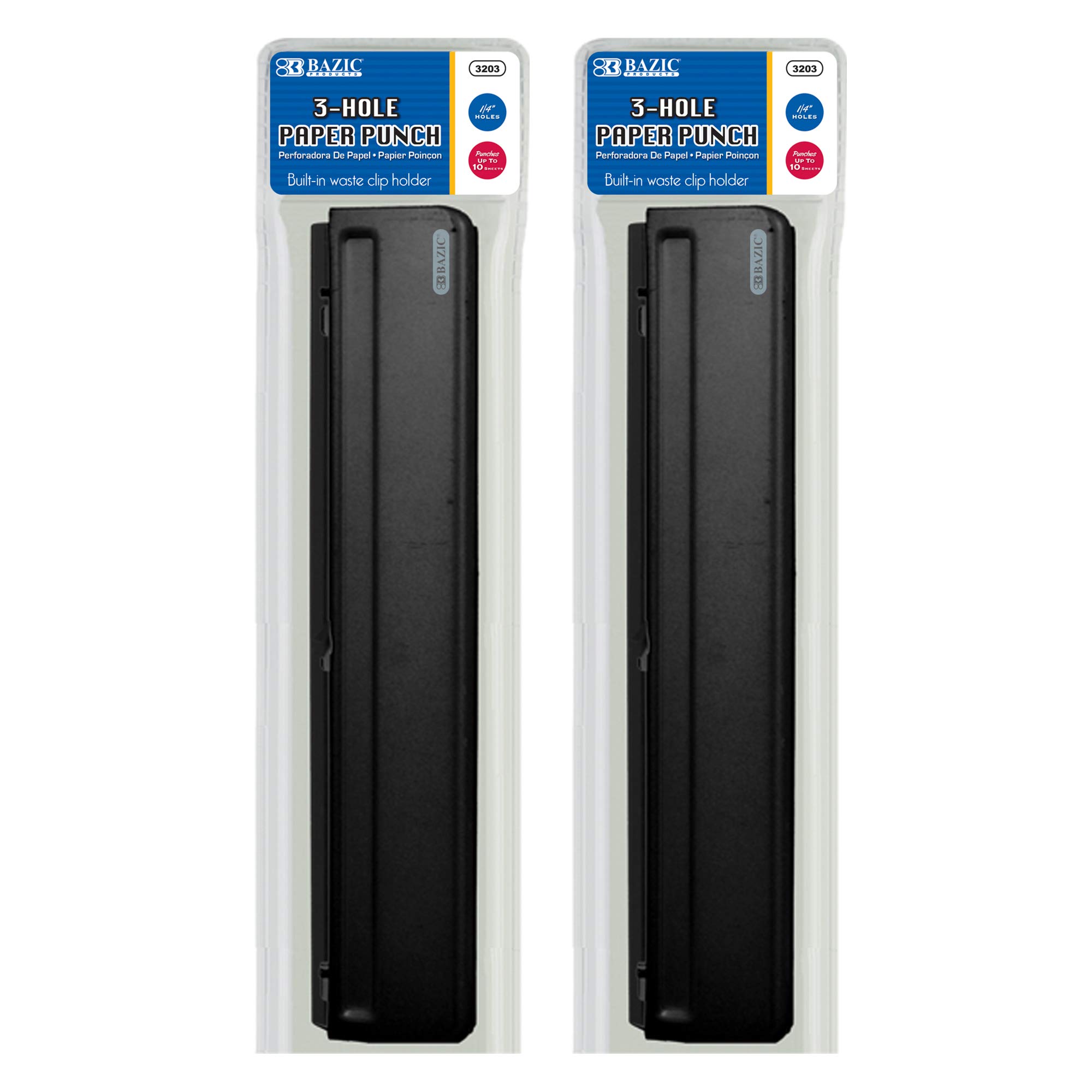 BAZIC 3-Hole Punch 1/4
