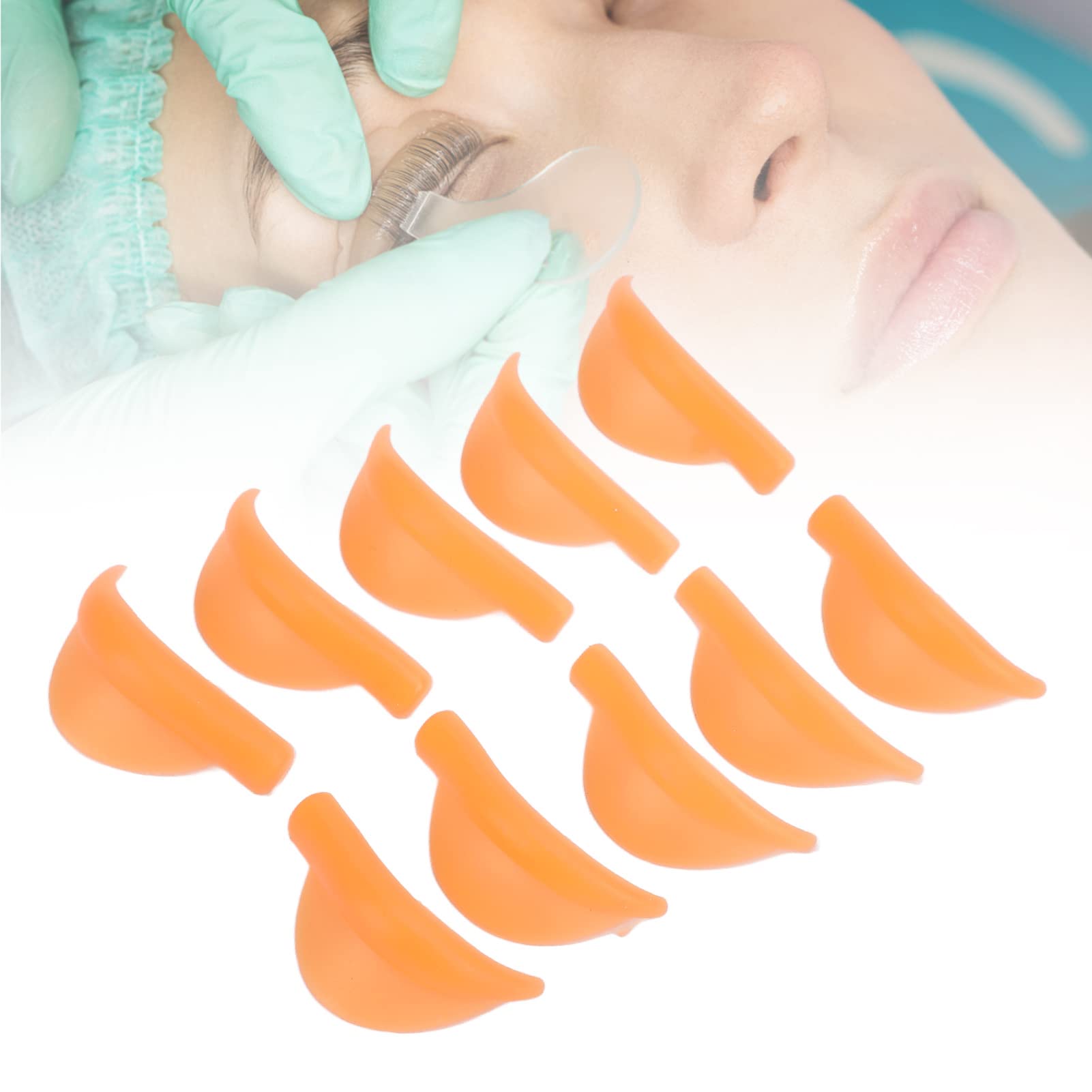 5 Pairs Lash Lift Rods - Silicone Eyelash Perm Curler with 5 Sizes for Perfect Lifting, Portable Styling Tools (Orange) - Ideal for Salon, Home Use & Professional Eyelash Extensions