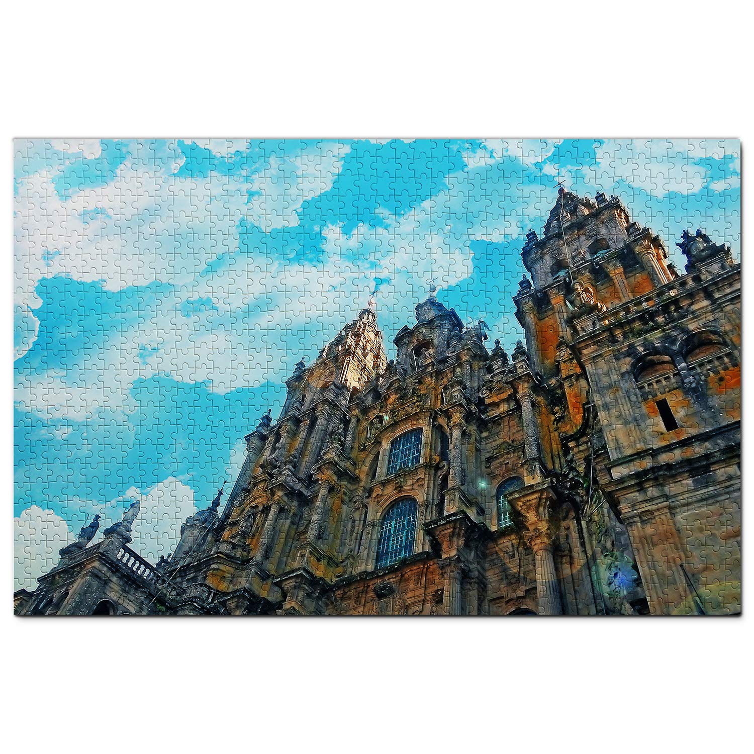 1000 Piece Spain Santiago De Compostela Wooden Jigsaw Puzzle - Travel Souvenir & Home Decor for Adults & Teens - Perfect for Relaxation, Family Game Night & Wall Art Display