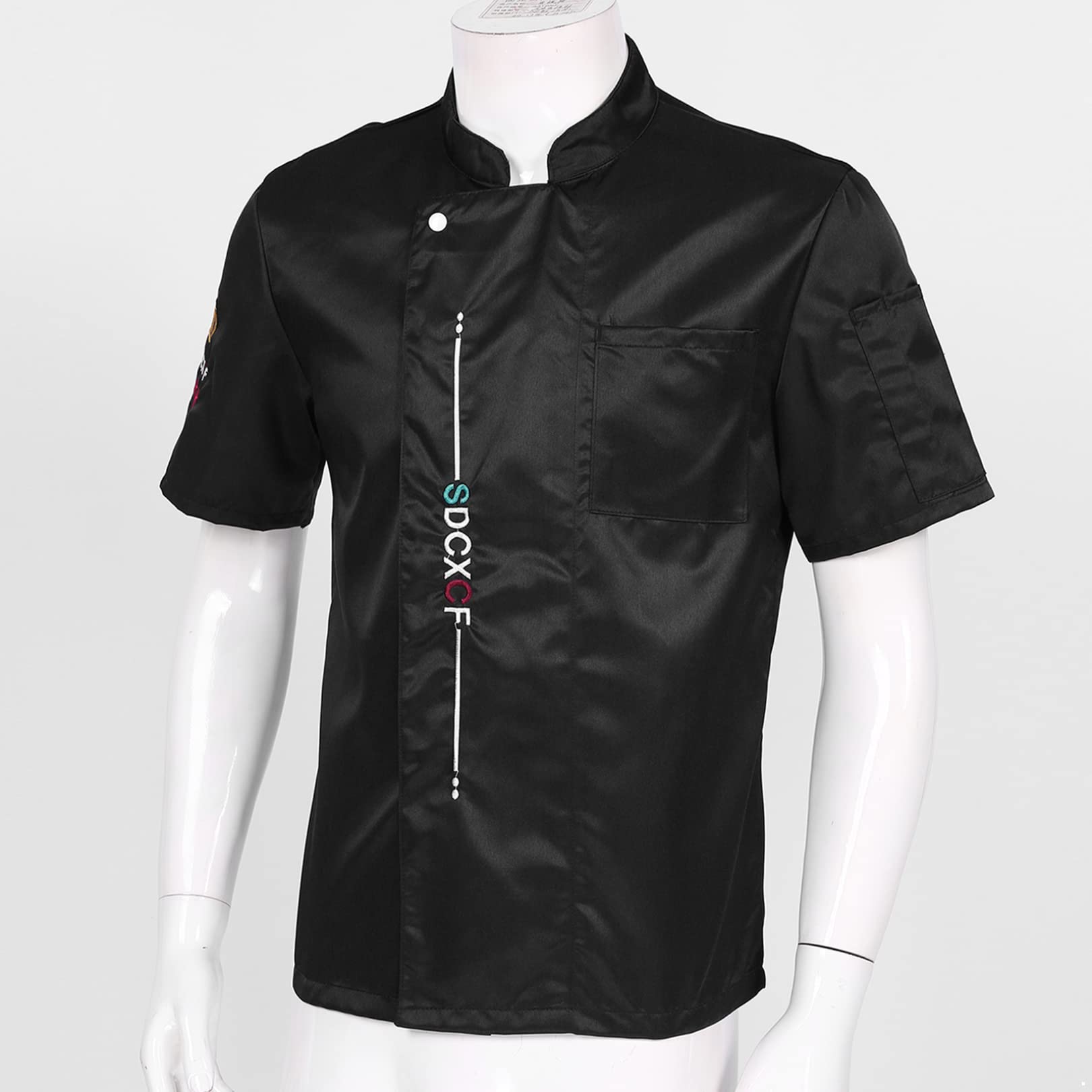 Easyforever Unisex Chef Jacket - Professional Letter Embroidery Cook Coat for Men & Women - Restaurant Kitchen Uniform Top with Breathable Fabric - Perfect for Cooking, Baking & Culinary School