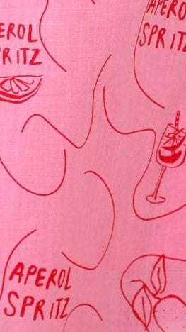 Luci Maxi Dress for Women - Flowy Pink & Red Aperol Print Summer Beach Dress | Perfect for Vacation, Pool Party & Boho Fashion