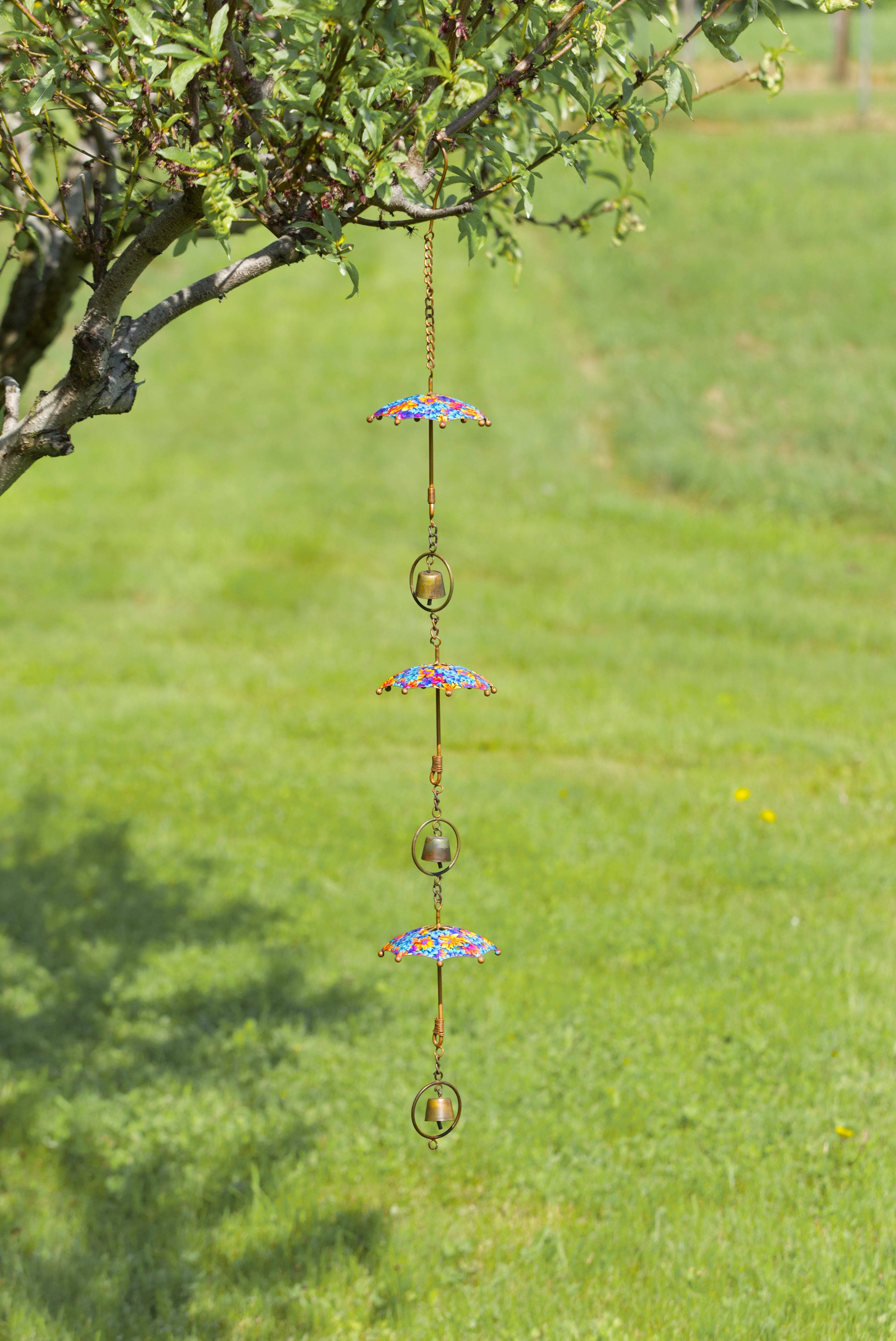 Floral Hanging Triple Umbrella Decoration - Elegant Home & Garden Decor for Patio, Wedding, Party, and Outdoor Events