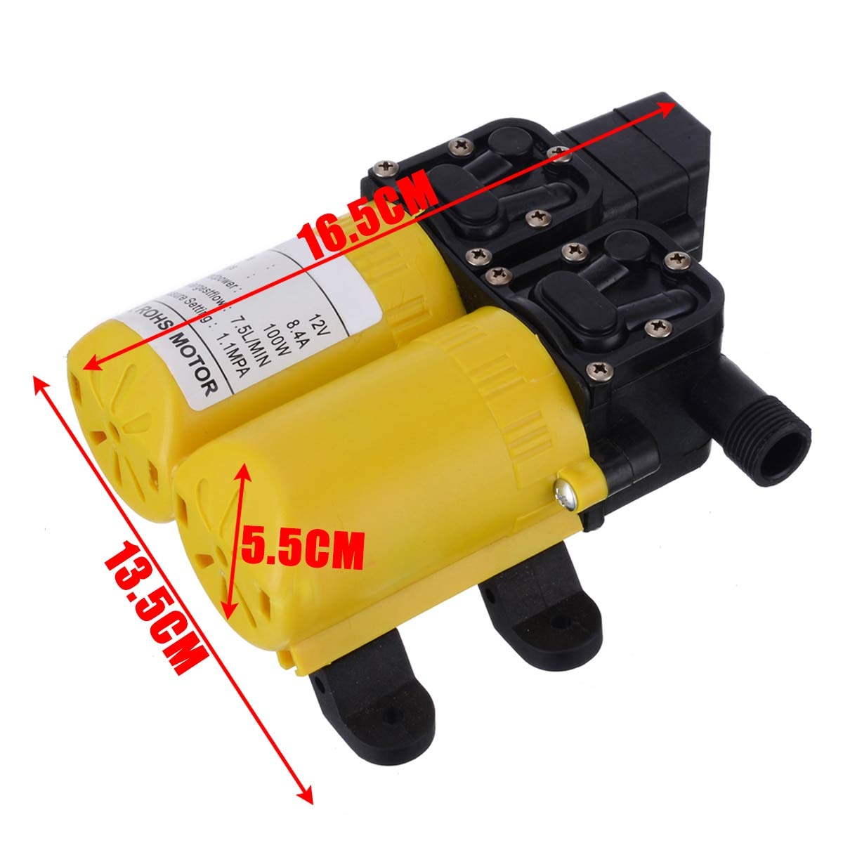12V 80W High Pressure Diaphragm Water Pump - Electric Marine Boat Pump for Caravan, RV, Motorhome & Off-Grid Water Systems | Ideal for Freshwater Transfer, Bilge Pumping & Outdoor Camping Use