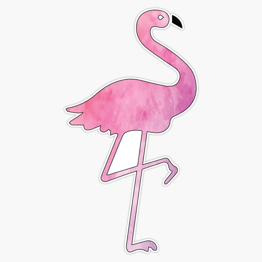 Waterproof Flamingo Watercolor Vinyl Sticker Decal - 5 Inch Car, Laptop, Wall, Window Decoration - Perfect for DIY Crafts, Scrapbooking & Home Decor