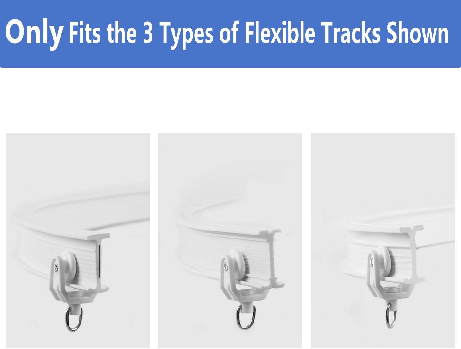 KXLIFE Flexible Ceiling Curtain Track Carrier Rollers - Bendable Curtain Track Pulley with 24 Hooks for Smooth Gliding | Perfect for Home, Office & Hotel Window Treatments