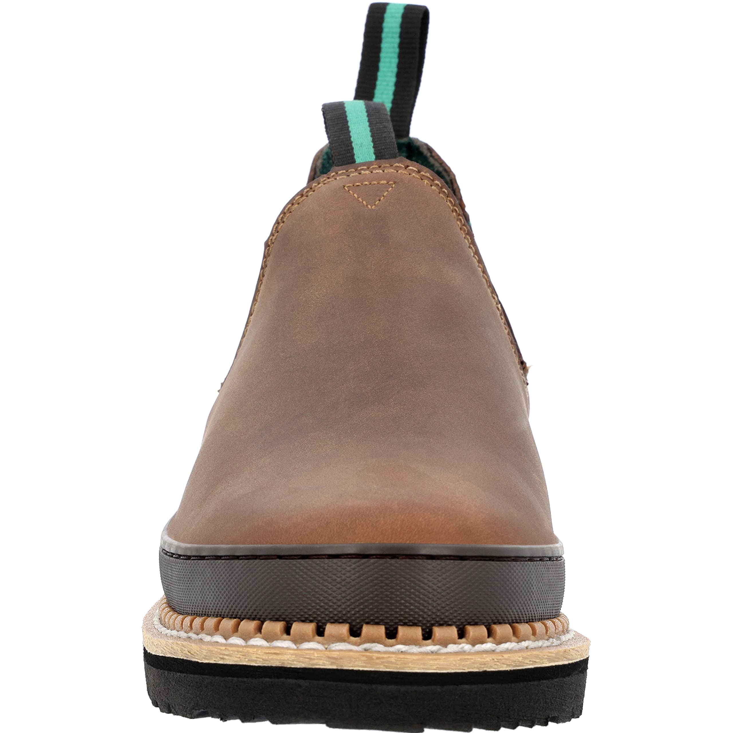 Georgia Giant Romeo Slip-On Work Boots - GR262 | Premium Full-Grain Leather | Non-Slip Oil-Resistant Safety Shoes | Lightweight Comfort | Dark Brown Crazy Horse Leather | Ideal for Construction, Warehouse & Outdoor Work