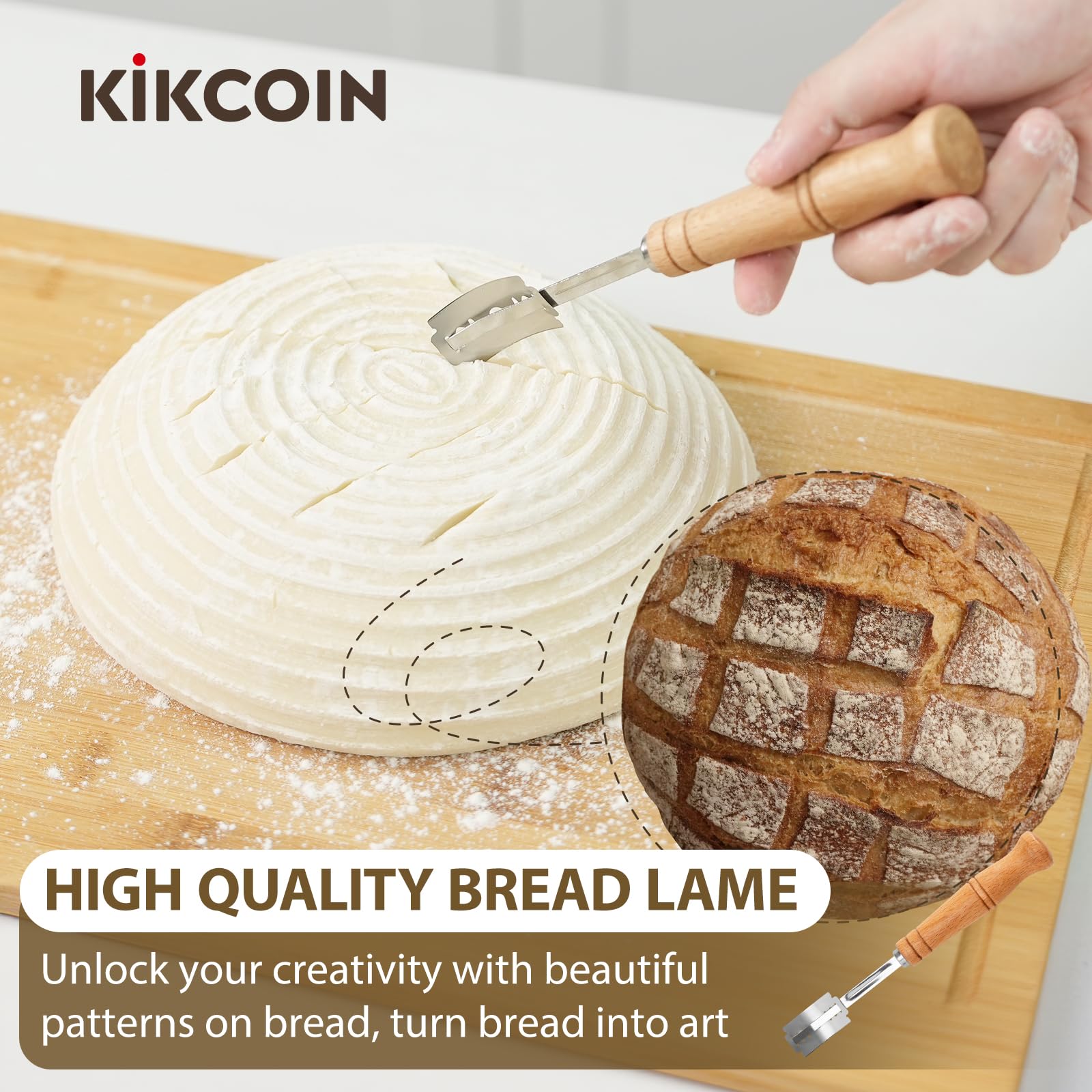 Premium Banneton Bread Proofing Basket Set of 3 (8