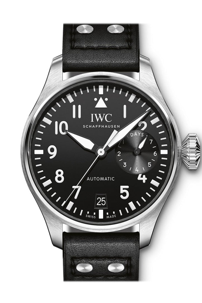 IWC Big Pilot Automatic Men's Watch - Black Dial & Leather Strap IW501001 | Luxury Pilot Watch for Aviation Enthusiasts & Professional Use