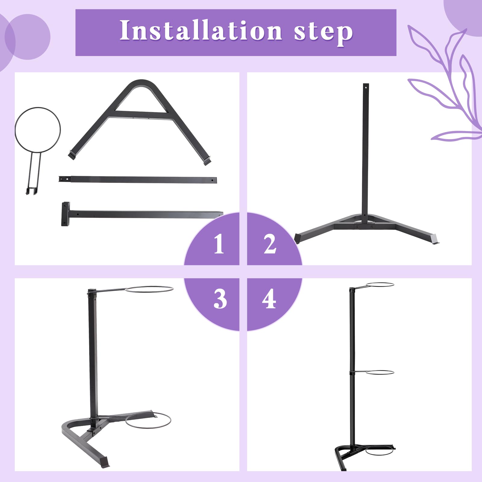 Blulu Vertical Yoga Ball Holder Stand - Heavy Duty Steel Frame Stability Ball Rack for Home & Commercial Gyms - Stores 3 Exercise Balls - Perfect for Yoga Studios, Fitness Centers & Home Workout Spaces