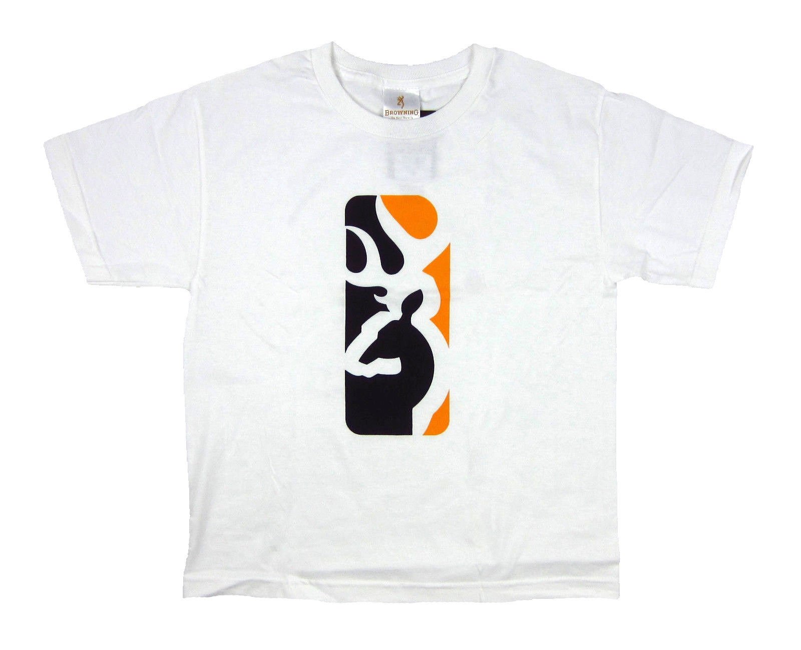 Browning Youth Team Short Sleeve T-Shirt for Boys & Girls - White Buckmark Cotton Tee - Size Medium - Perfect for School, Sports & Casual Wear