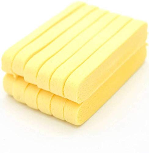 BRIKSHI Soft Washable Facial Cleansing Sponge Puff - 3 Pack Gentle Exfoliating Makeup Remover Pads (Yellow) for Daily Skincare & Travel