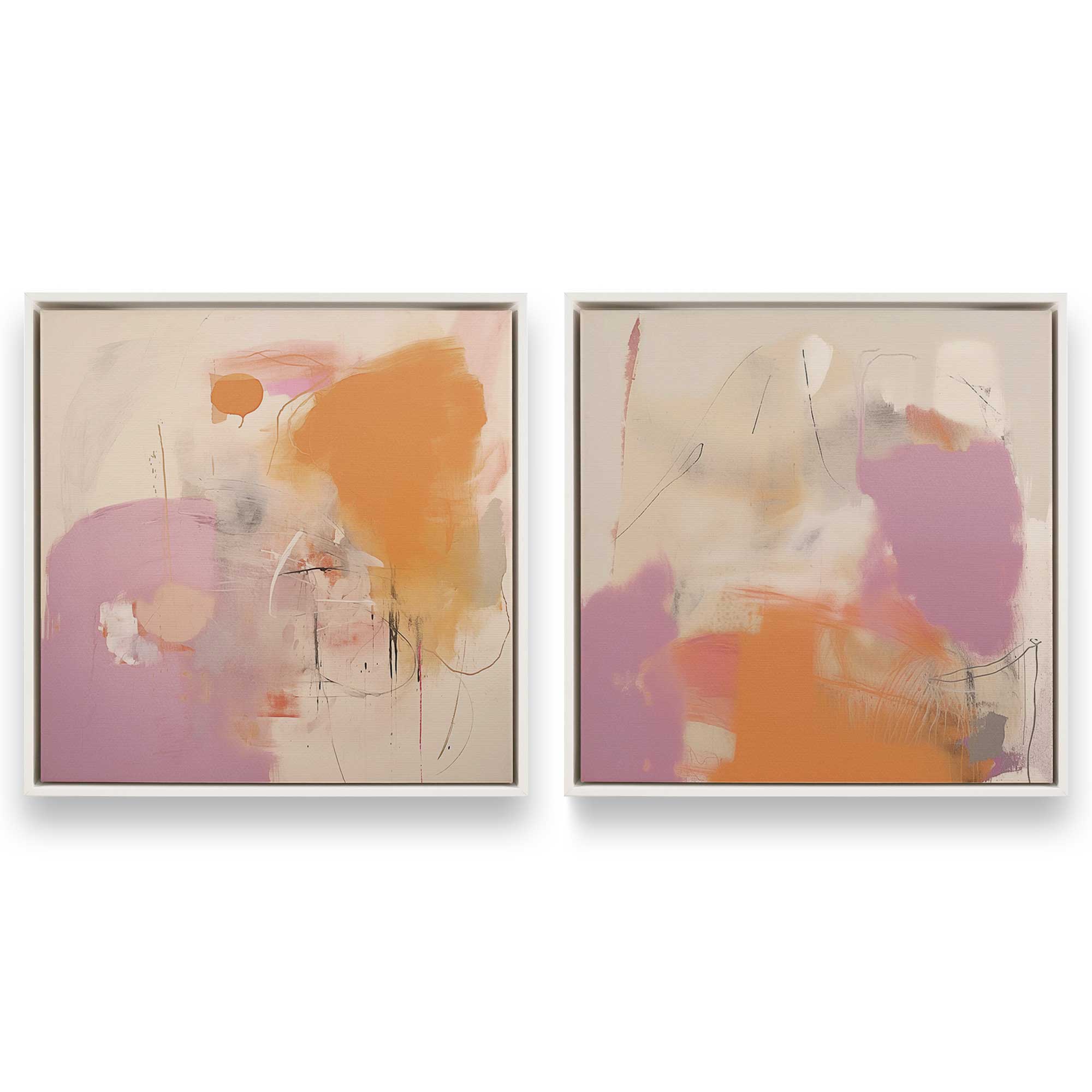 Premium Cotton Candy Delight Canvas Art Set of 2 - Sweet Home Decor for Bedroom, Living Room & Nursery Wall