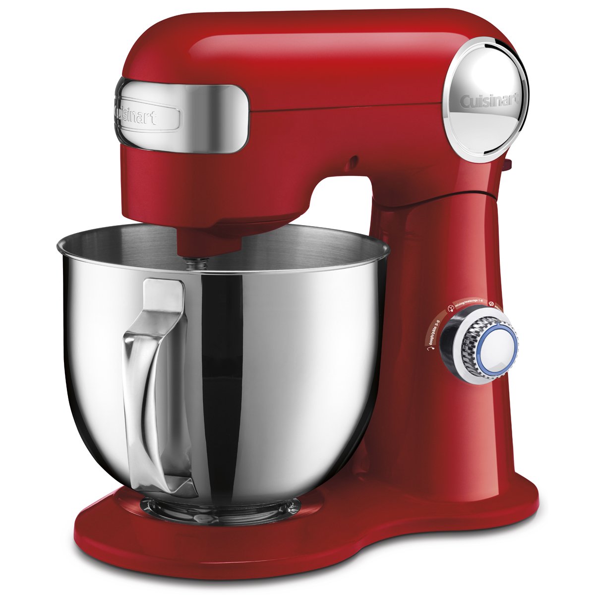 Cuisinart SM-50RC 5.5-Quart Stand Mixer with 12 Speeds & 500W Motor - Includes Bowl, Dough Hook, Whisk & Paddle - Perfect for Baking Bread, Cakes & Cookies - Red Tilt-Head Design for Home Bakers