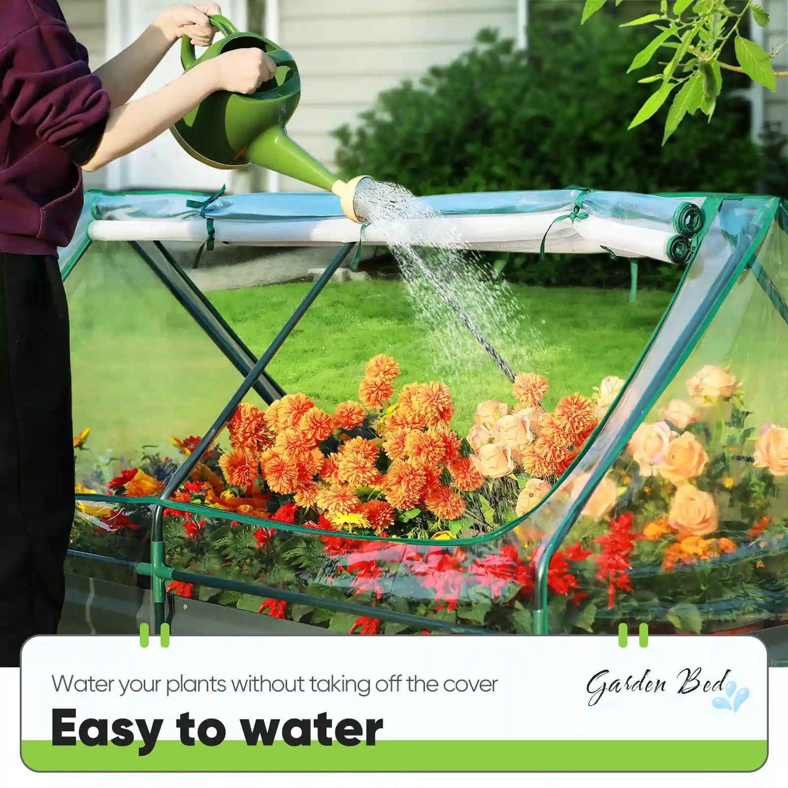 6' x 3' x 2' Galvanized Steel Raised Garden Bed with Cover - Durable Outdoor Planter Box for Vegetables, Flowers & Herbs - Perfect for Backyard, Patio & Urban Gardening