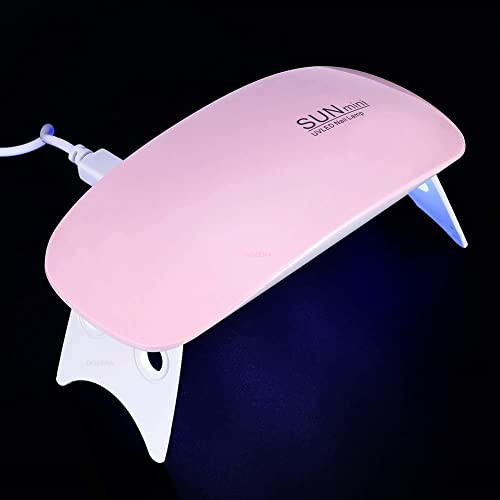 DOZERA Mini 6W UV LED Nail Lamp for Gel Polish Curing - Portable & Foldable Manicure Tool with USB Power - Fast Drying for All Gel Nail Paints - Perfect for Home Nail Art & Professional Salon Use (Multi-Color)