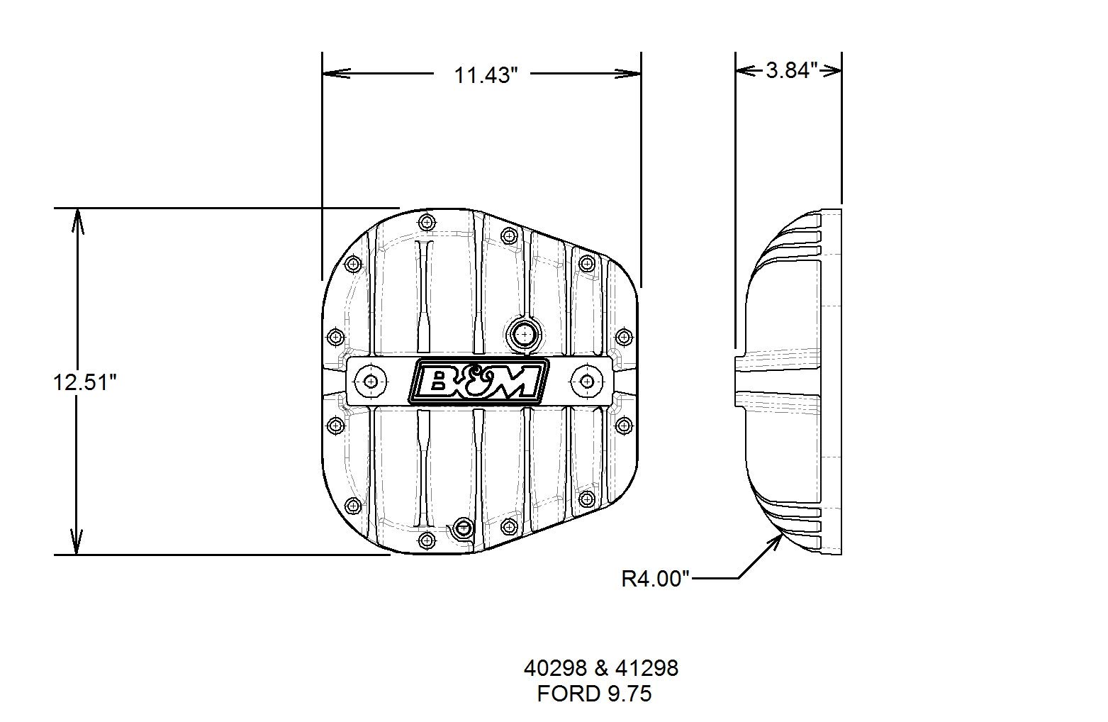 B&M 41298 Differential Cover - Heavy Duty Replacement for Trucks & SUVs - Perfect for Off-Roading & Towing Applications