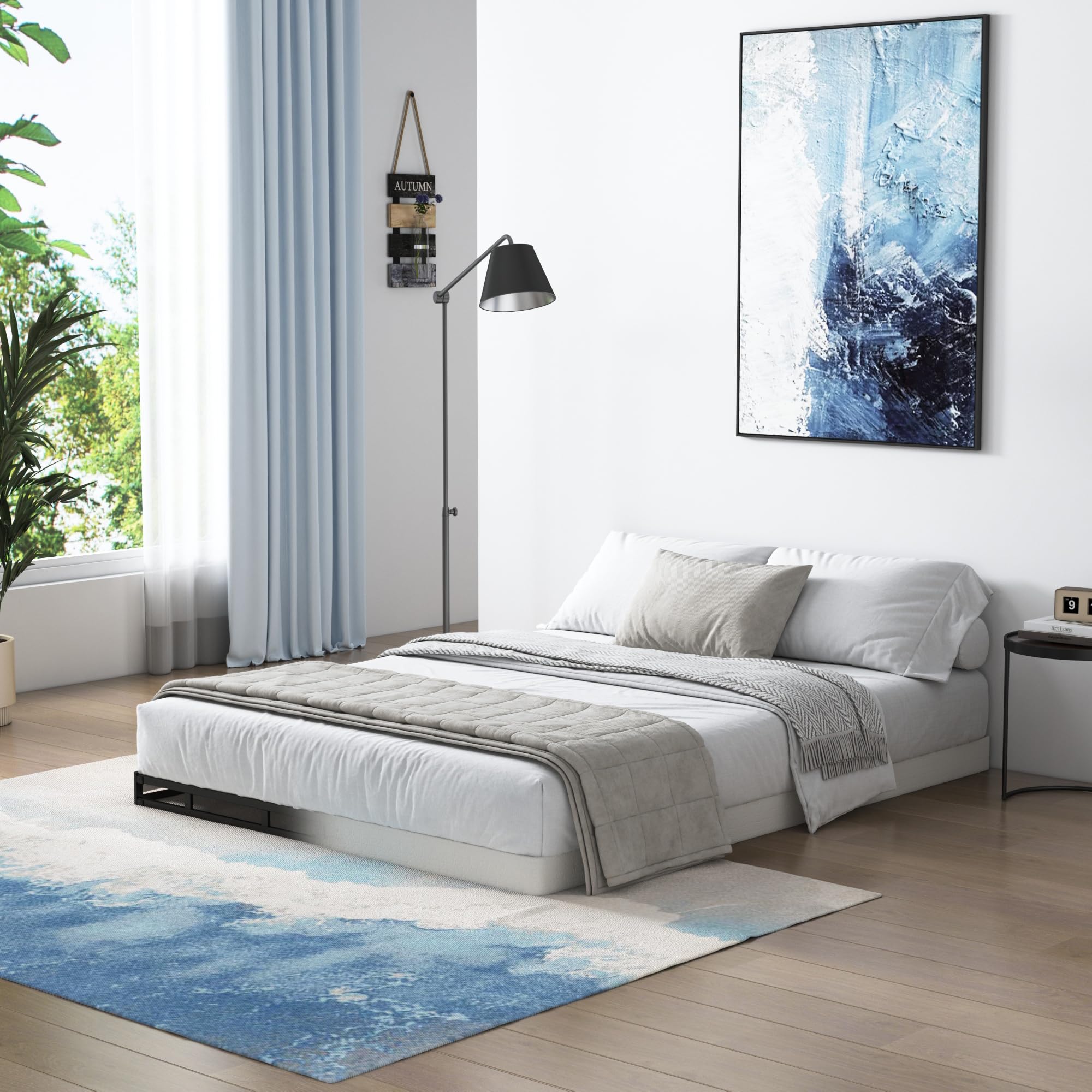 Low Profile 3 Inch Box Spring for King Size Bed - Heavy Duty Metal Mattress Foundation with Non-Slip Design, Easy Assembly - Perfect for Platform Beds, Adjustable Bases & Bedroom Upgrades
