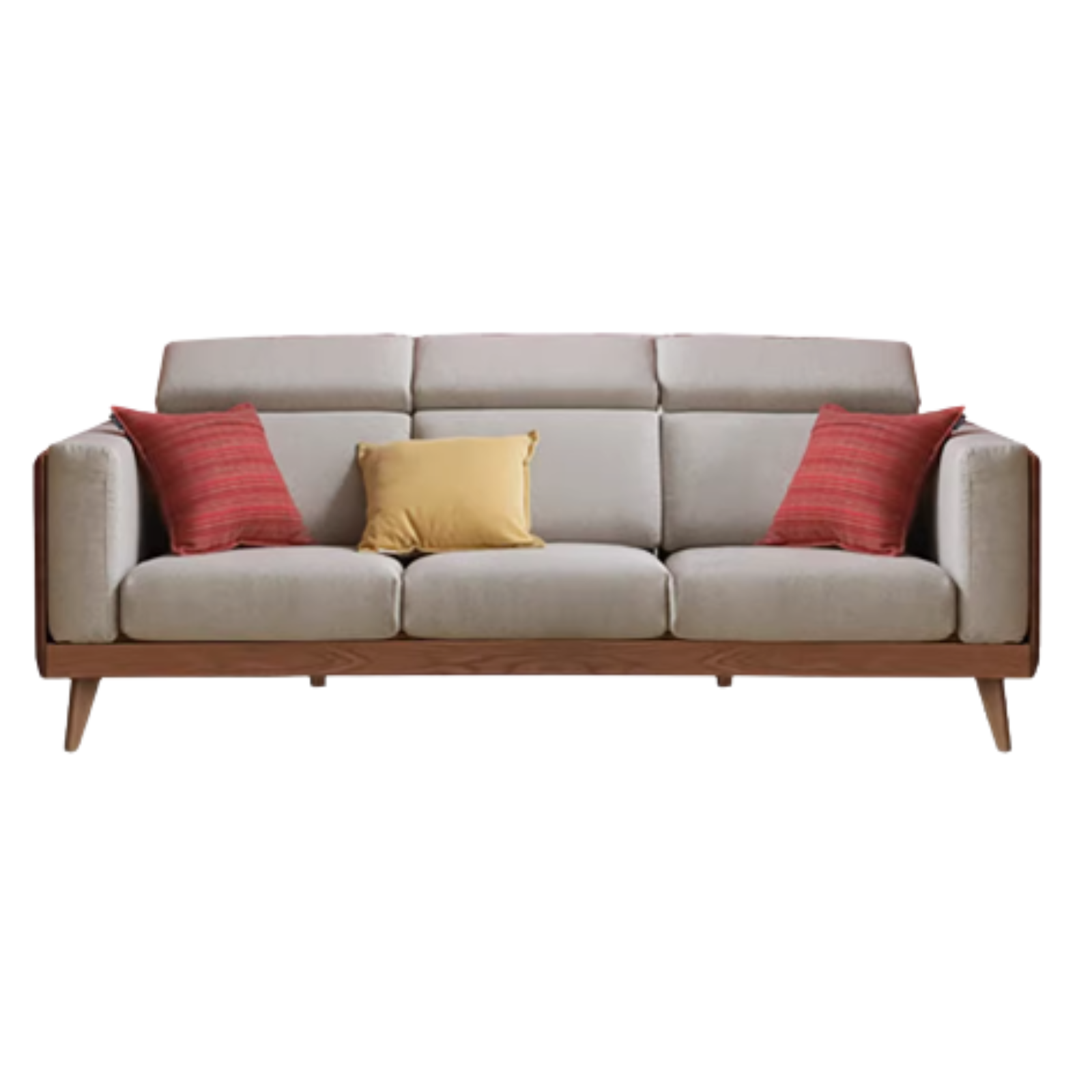 91x36x33 inch / 231x92x83cm / walnut color gray color / Ash small three-seater sofa