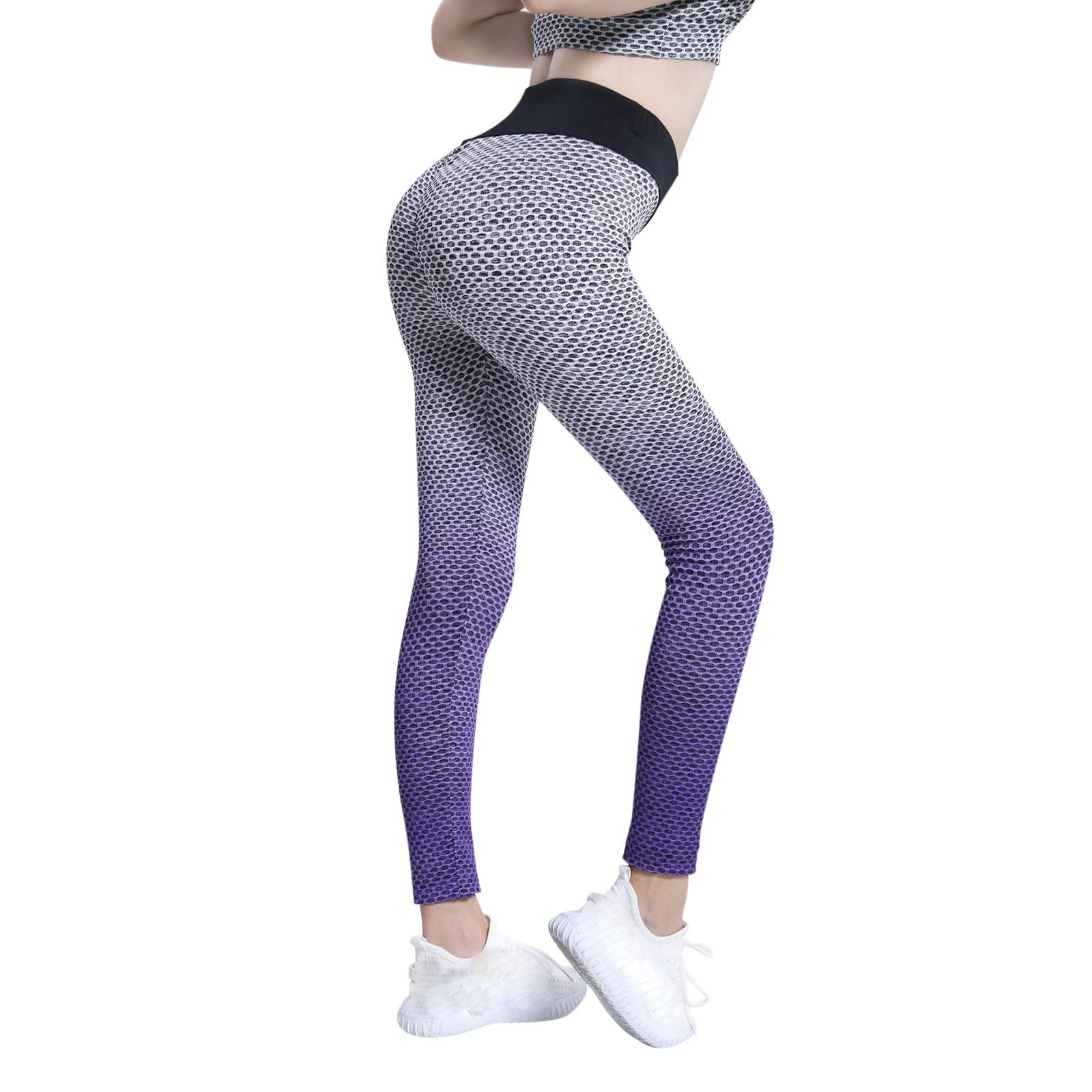High Waist Workout Running Yoga Leggings for Women - Stretchy Fitness Leggings with Gradient Design - Perfect for Gym, Running & Yoga Sessions