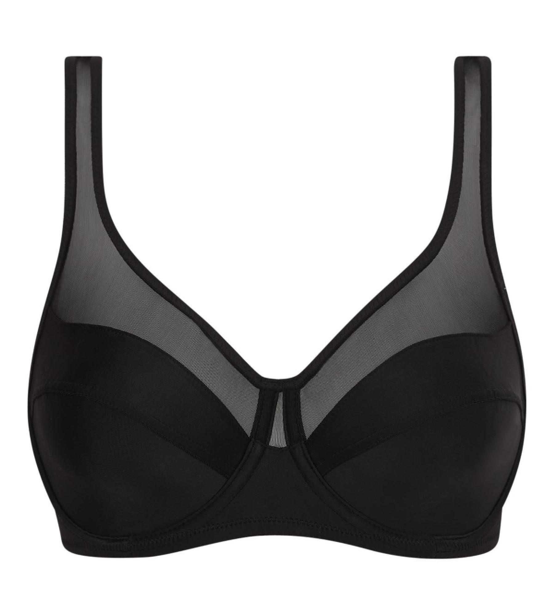 Wire-Free Full Coverage Support Bra in Black - Generous Fit for Everyday Comfort & All-Day Wear | Perfect for Work, Yoga & Relaxation