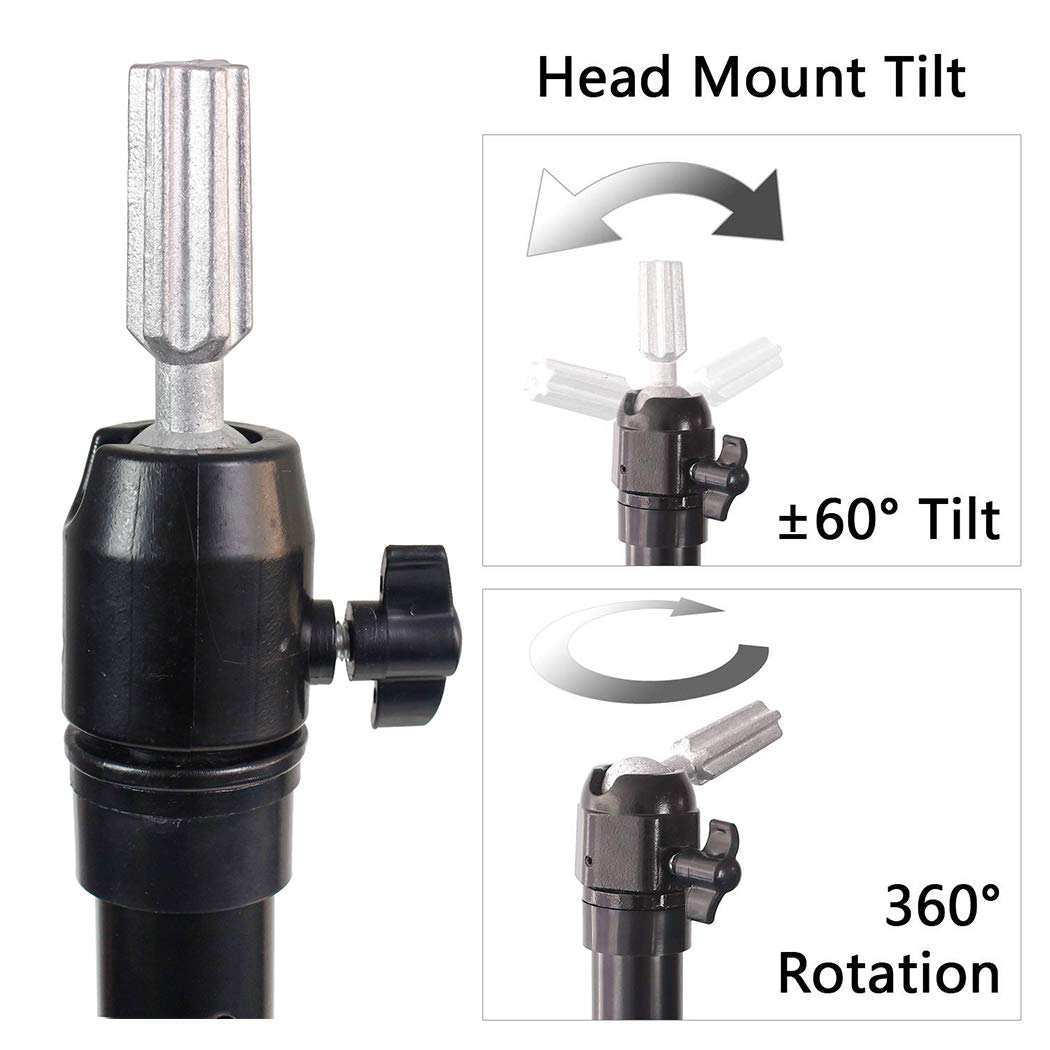 VIVIAN Heavy Duty Adjustable Metal Wig Stand Tripod - Mannequin Head Holder for Cosmetology, Hairdressing Training & Wig Styling - Perfect for Salon, Home Use & Professional Stylists