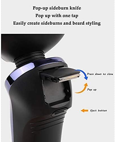 4D Rotary Electric Shaver for Men - Rechargeable Cordless Beard Trimmer with Pop-up Trimmer, Waterproof Wet/Dry Shaving - Perfect for Travel, Gym & Daily Grooming Routine