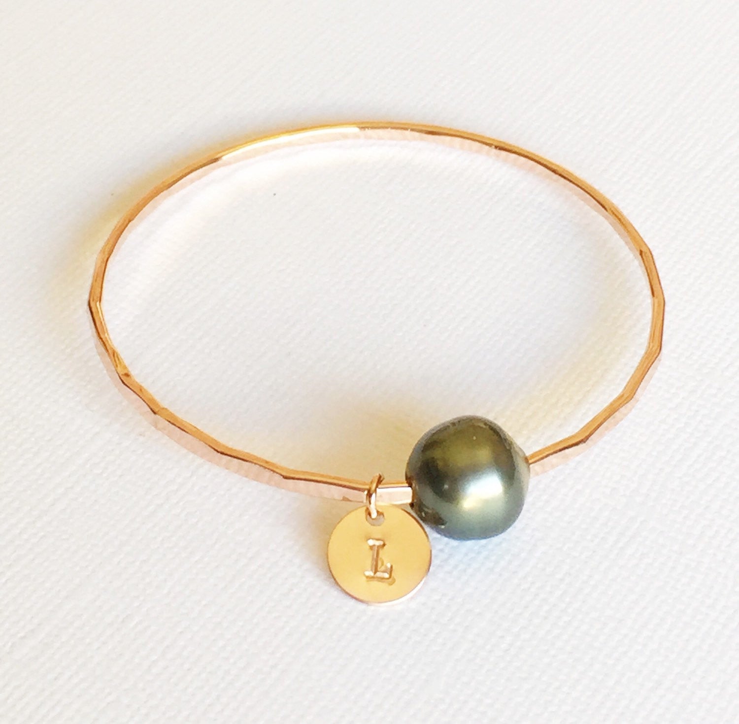 Elegant Tahitian Pearl Bangle Bracelet (B142) - Perfect for Weddings, Parties & Special Occasions