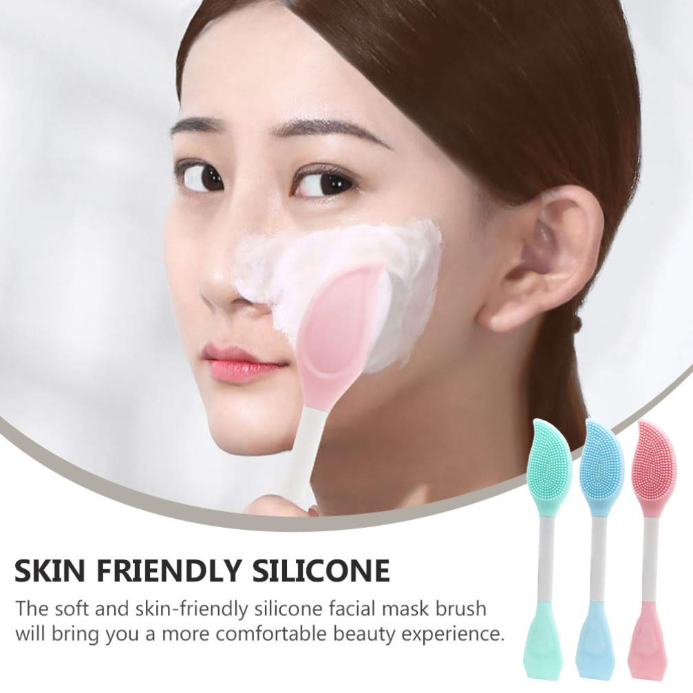 3pcs Silicone Face Brush - Double Head Beauty Tool for Skin Care & Makeup - Travel Friendly