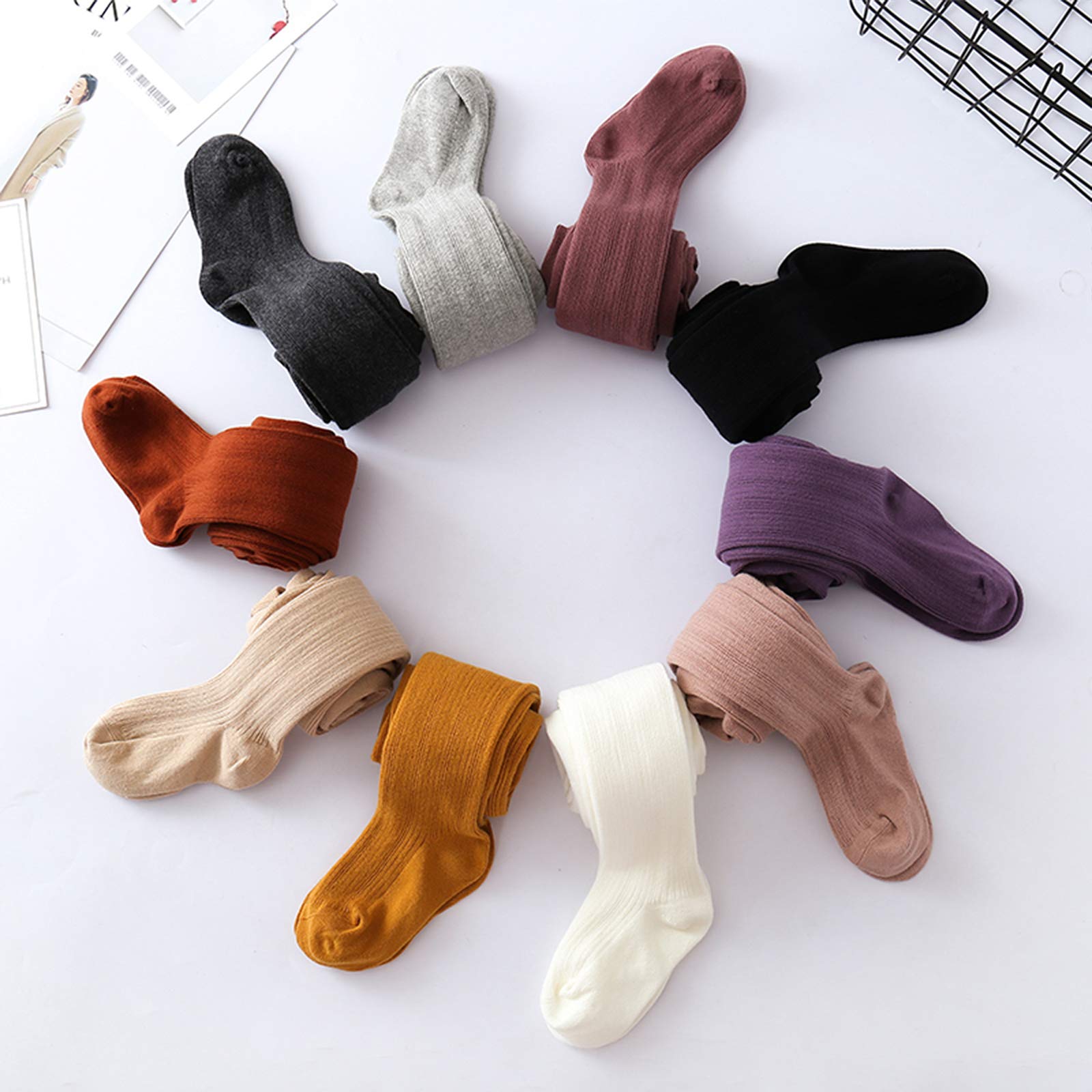 American Trends Baby Soft Tights - Cable Knit Baby Leggings & Toddler Tights for Girls & Boys - Winter Socks & Newborn Stockings - Perfect for Cold Weather, Playtime & Family Outings
