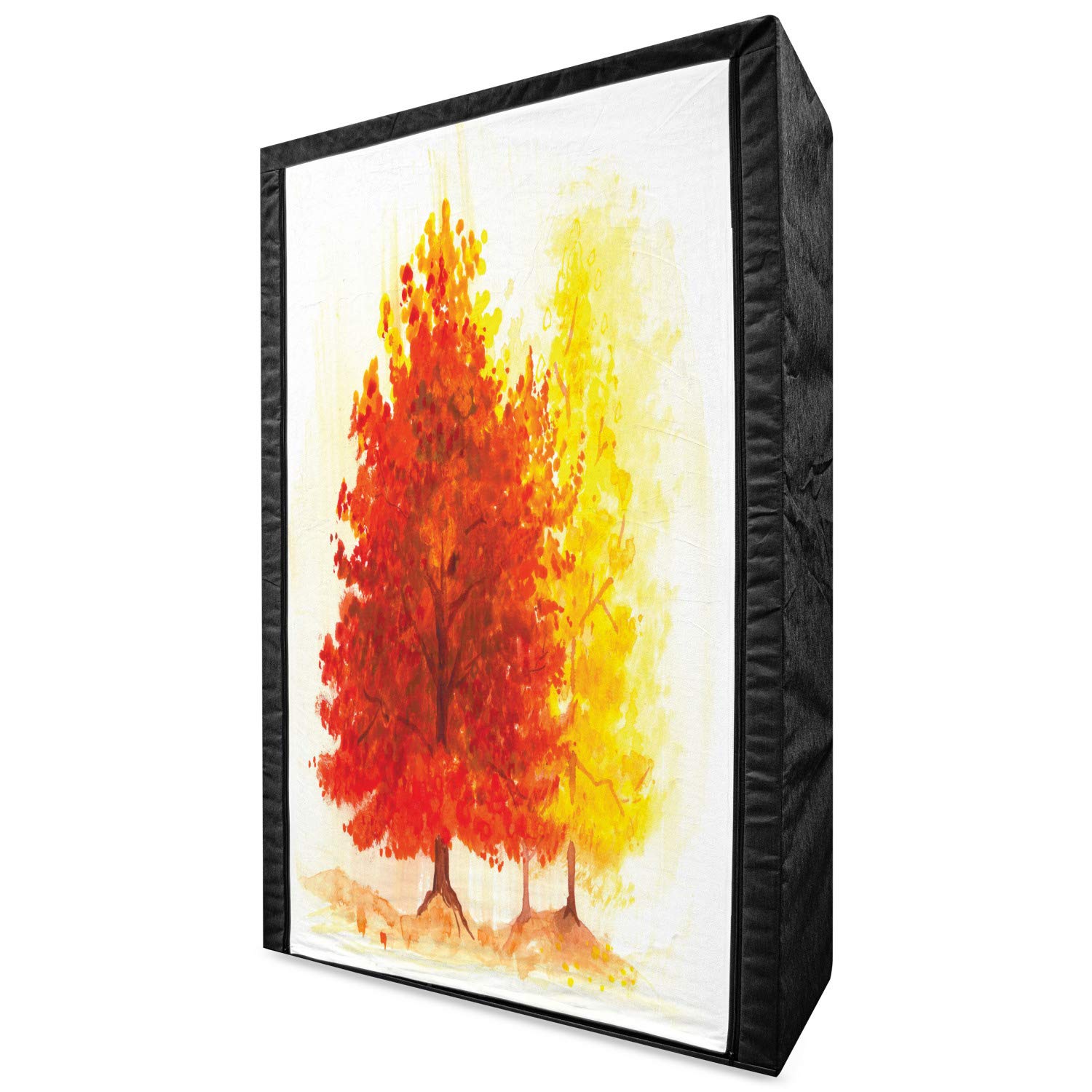 Ambesonne Portable Fabric Wardrobe with Watercolor Fall Tree Design - 42.5