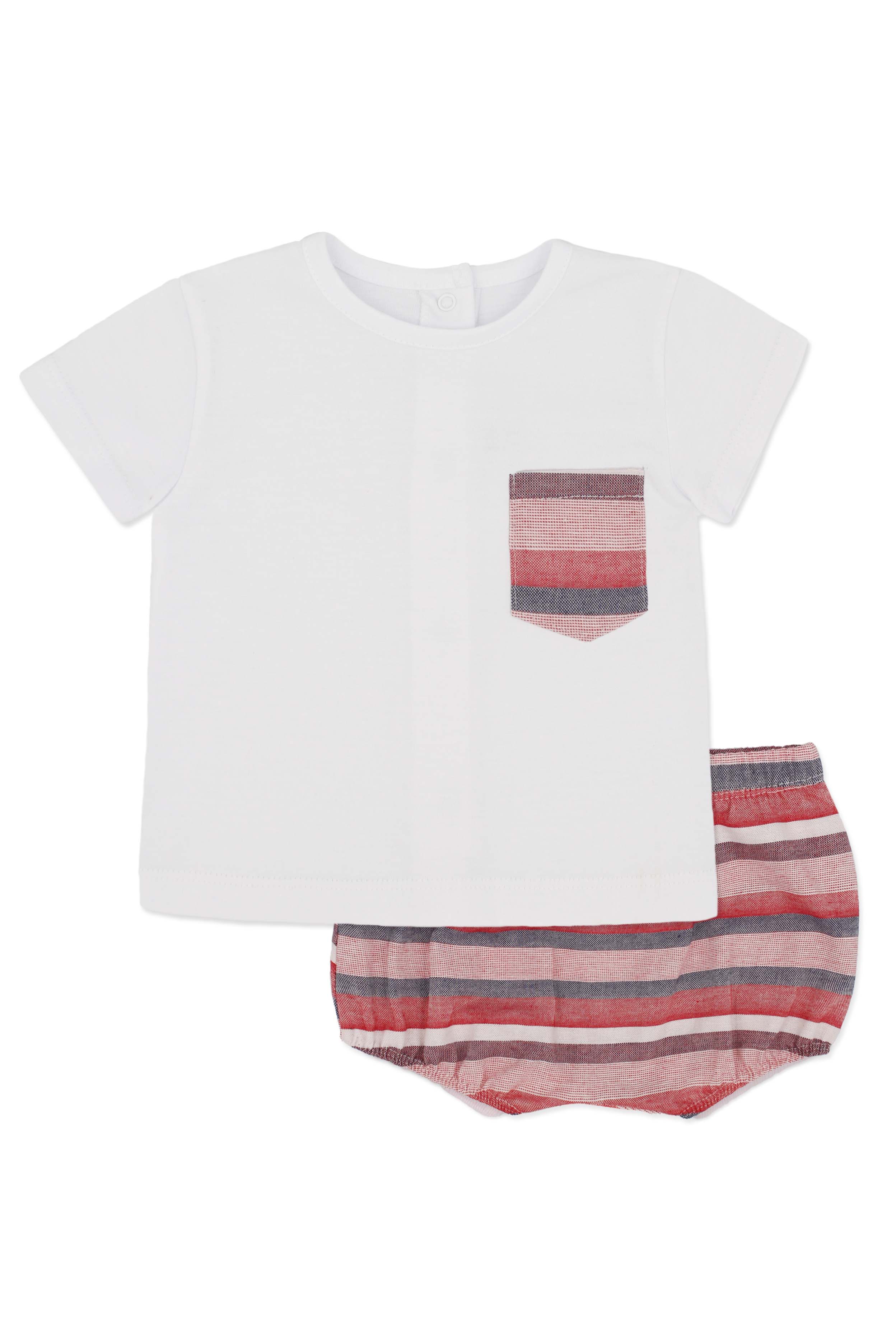 Wyatt Red Stripe T-Shirt & Jam Pants Set - Casual Cotton Outfit for Men | Perfect for Lounge Wear, Sleepwear & Home Comfort
