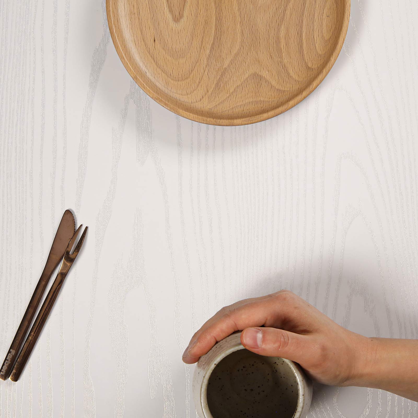 Homease White Wood Grain Contact Paper 24