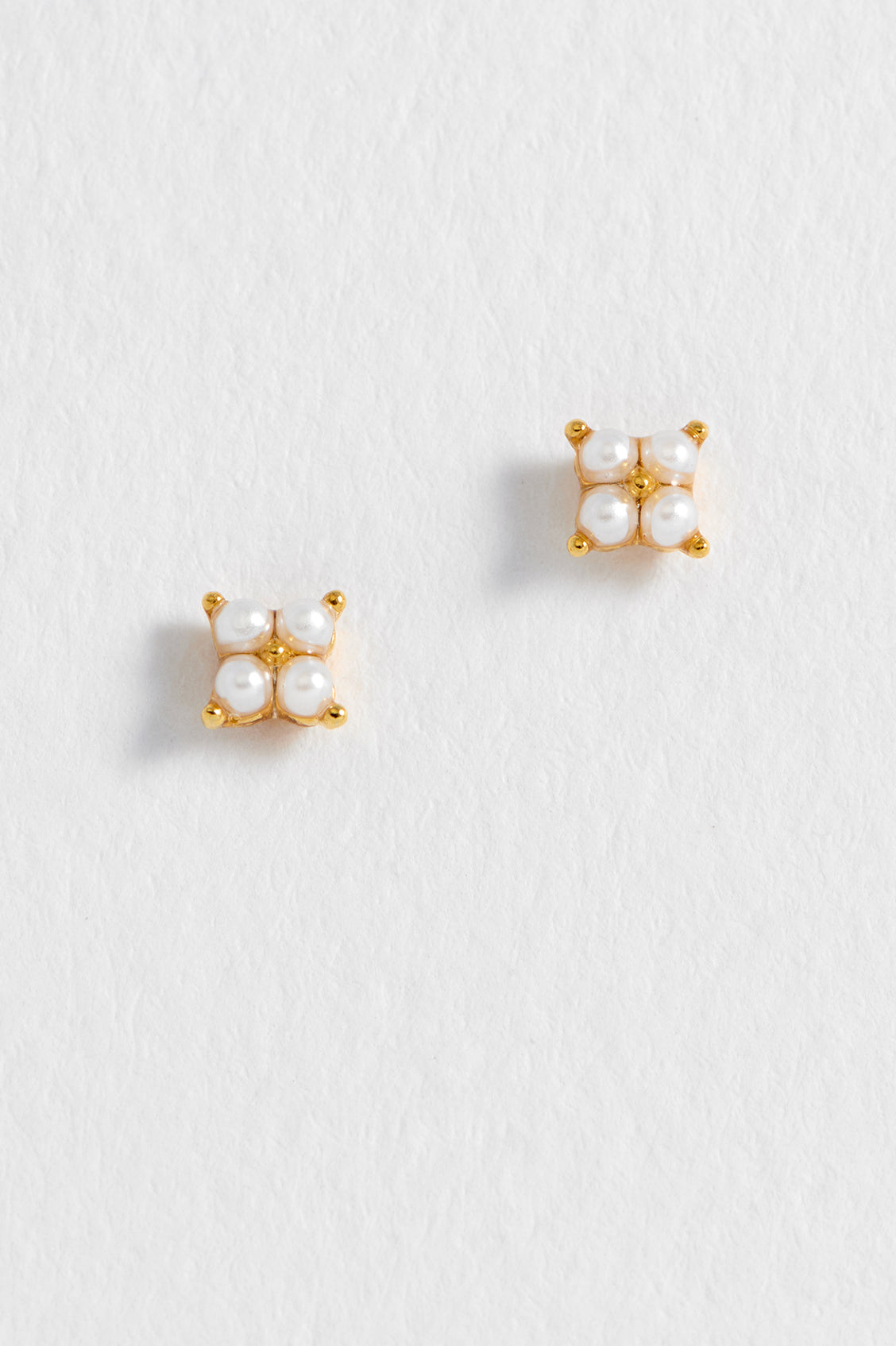 Mini Pearl Flower Stud Earrings for Women - Dainty Floral Pearl Studs for Daily Wear & Special Occasions