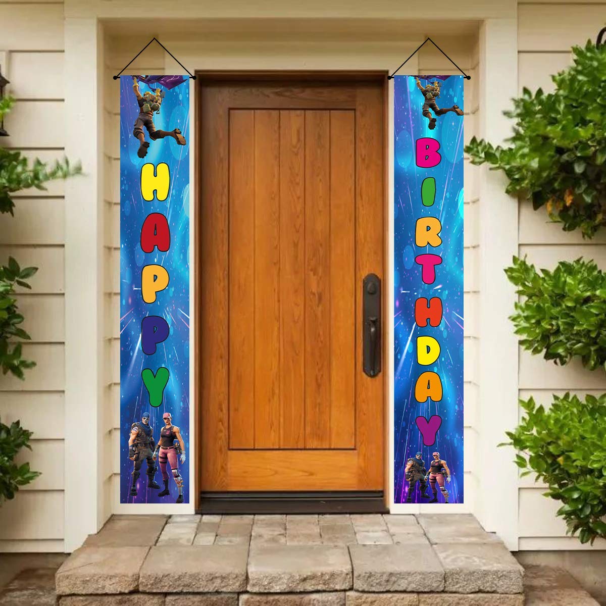 Gaming Happy Birthday Yard Sign Banners - Gaming Theme Party Decorations for Boys & Kids - Hanging Porch Door Wall Decor - Perfect for Birthday Parties, Gaming Events & Outdoor Celebrations